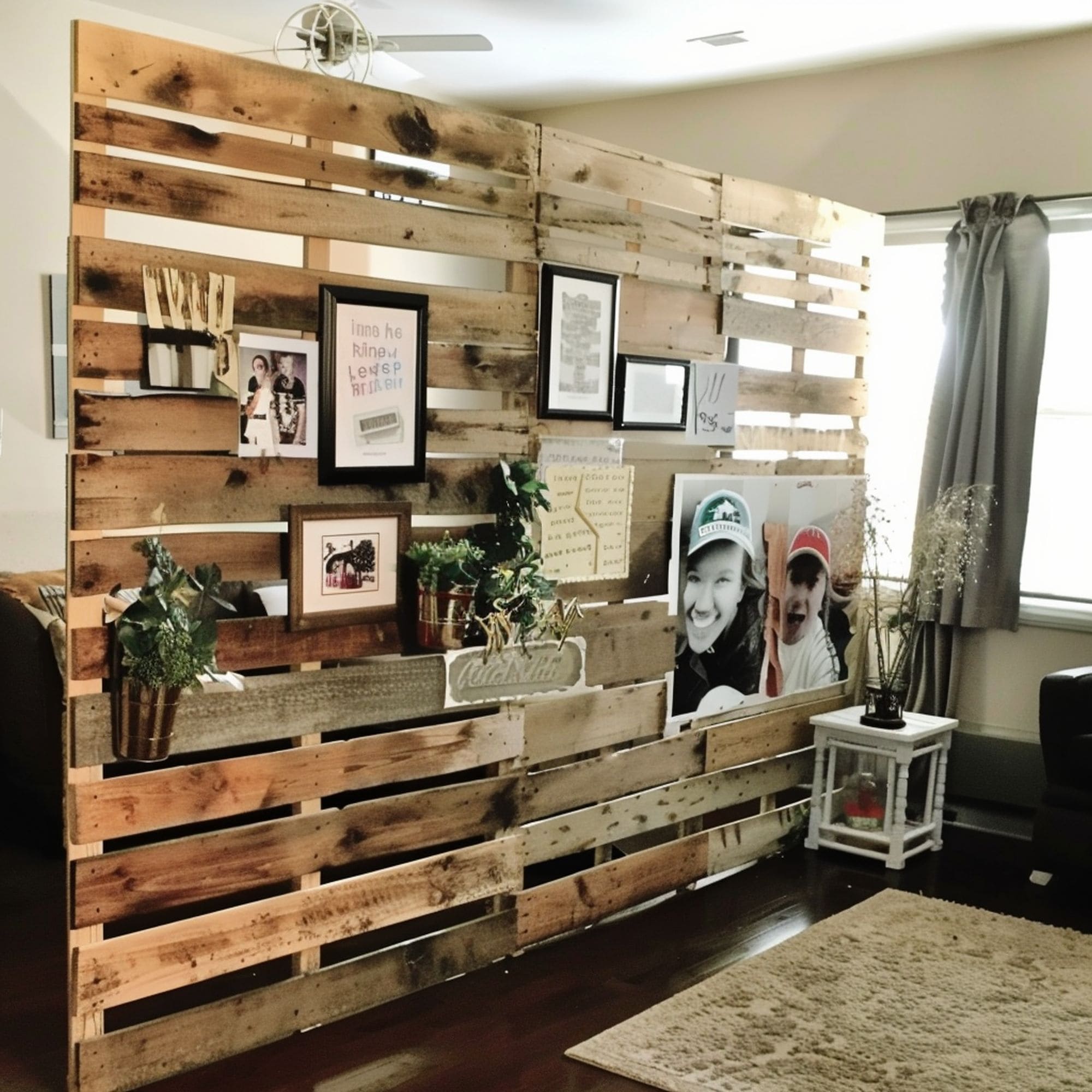 Rustic Wood Pallet Room Divider