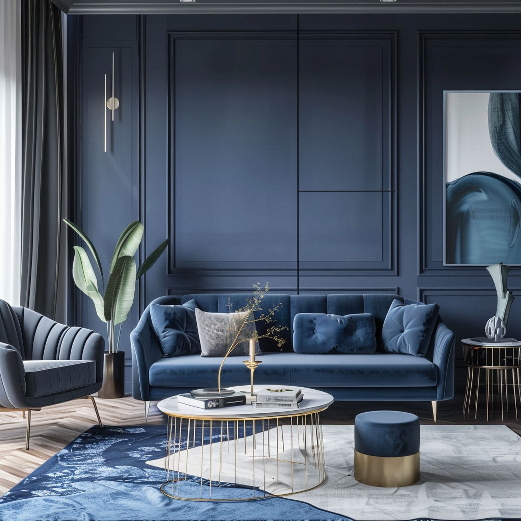 Modern Blue Living Room