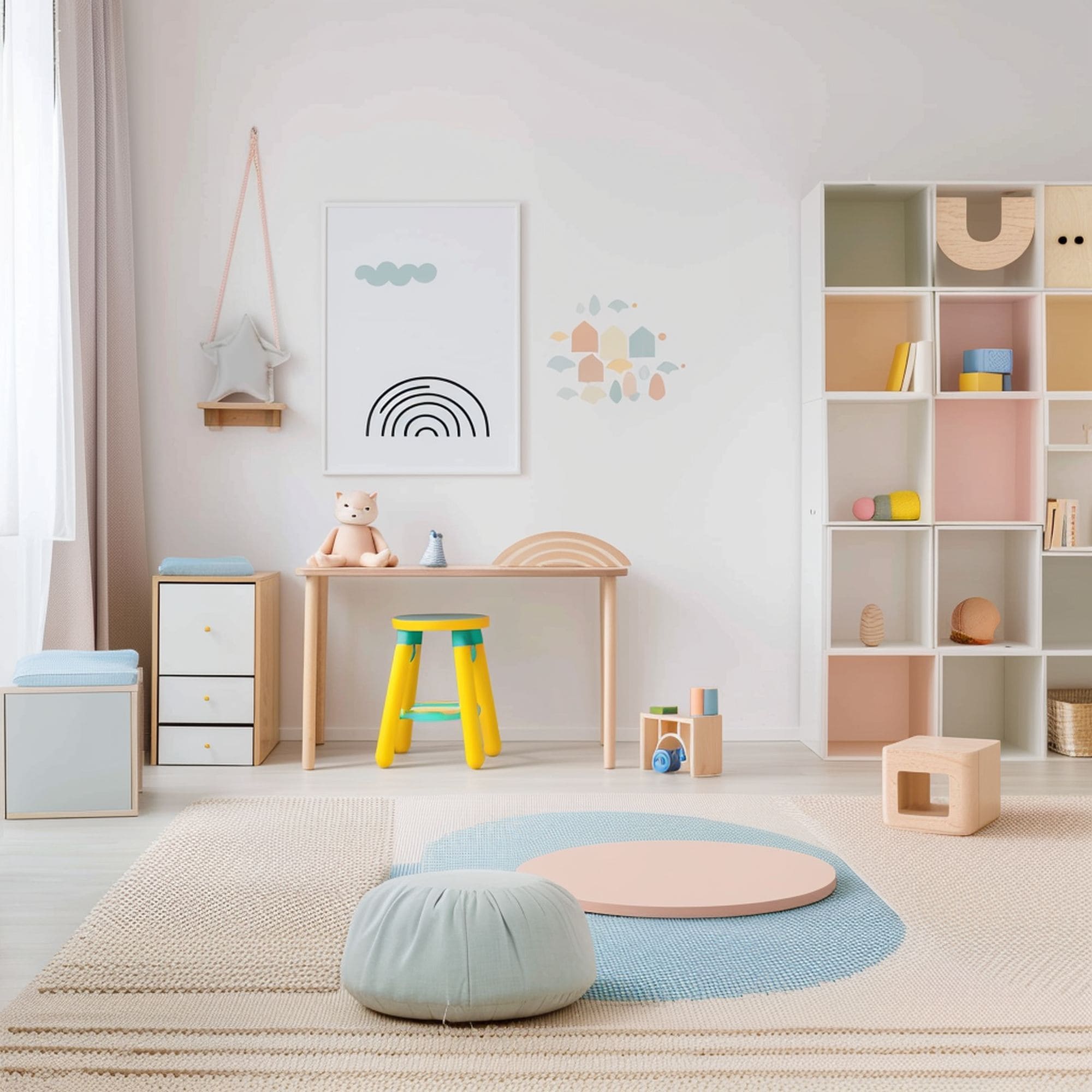 Scandinavian Pastel Tone Kids Playroom