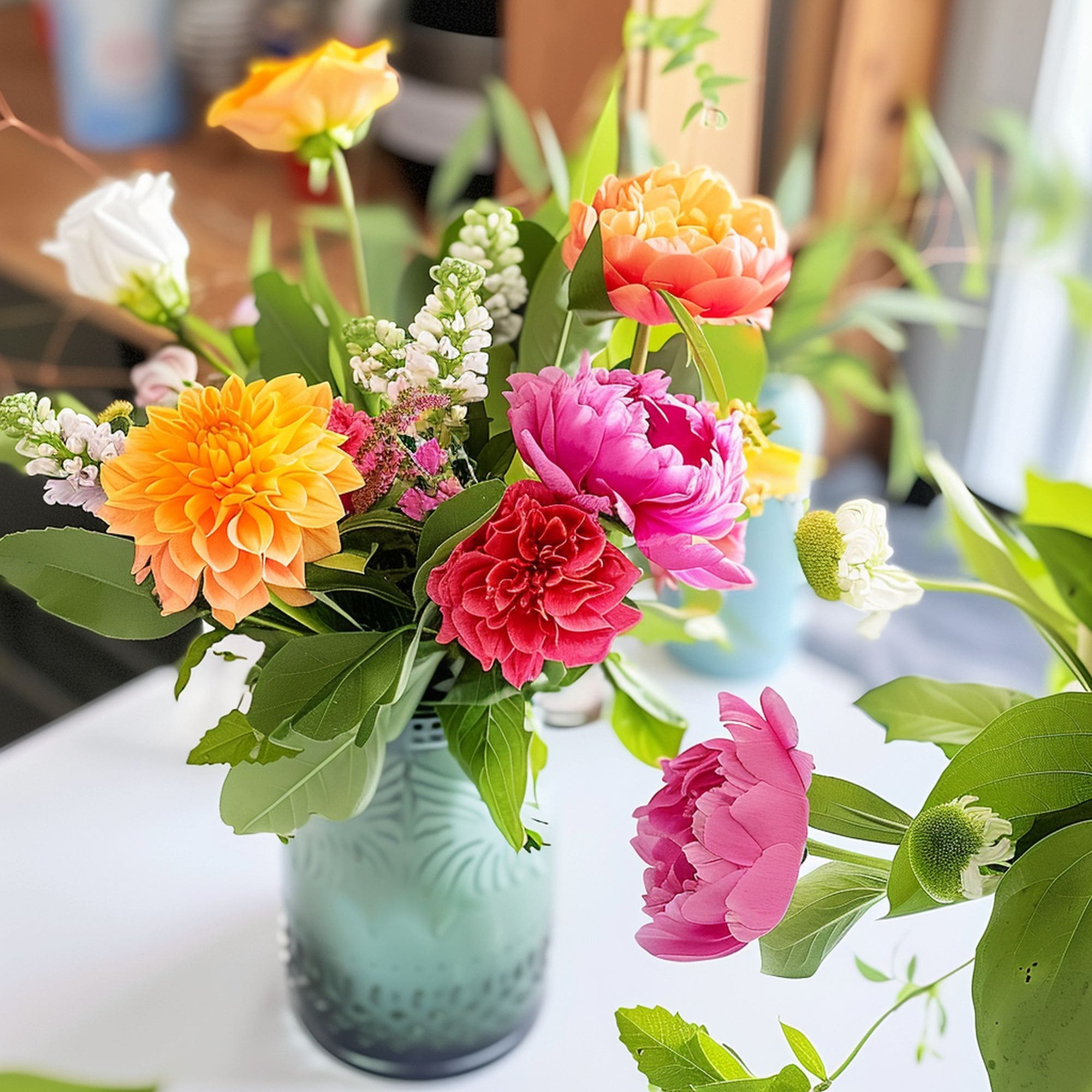 Vase With Fresh Flower Arrangement