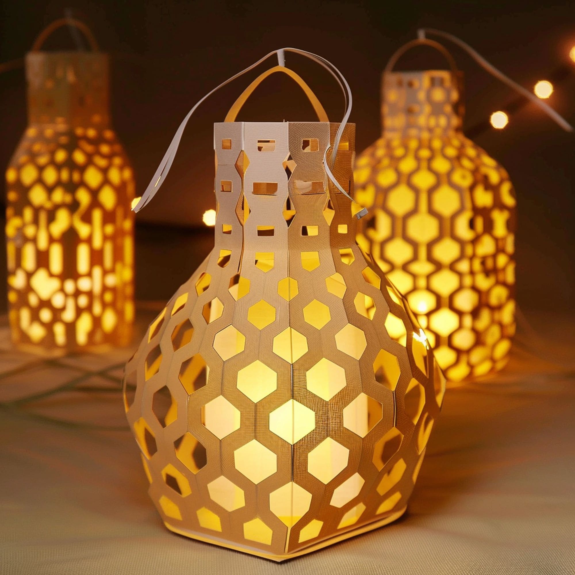 DIY Honeycomb Pattern Paper Lanterns