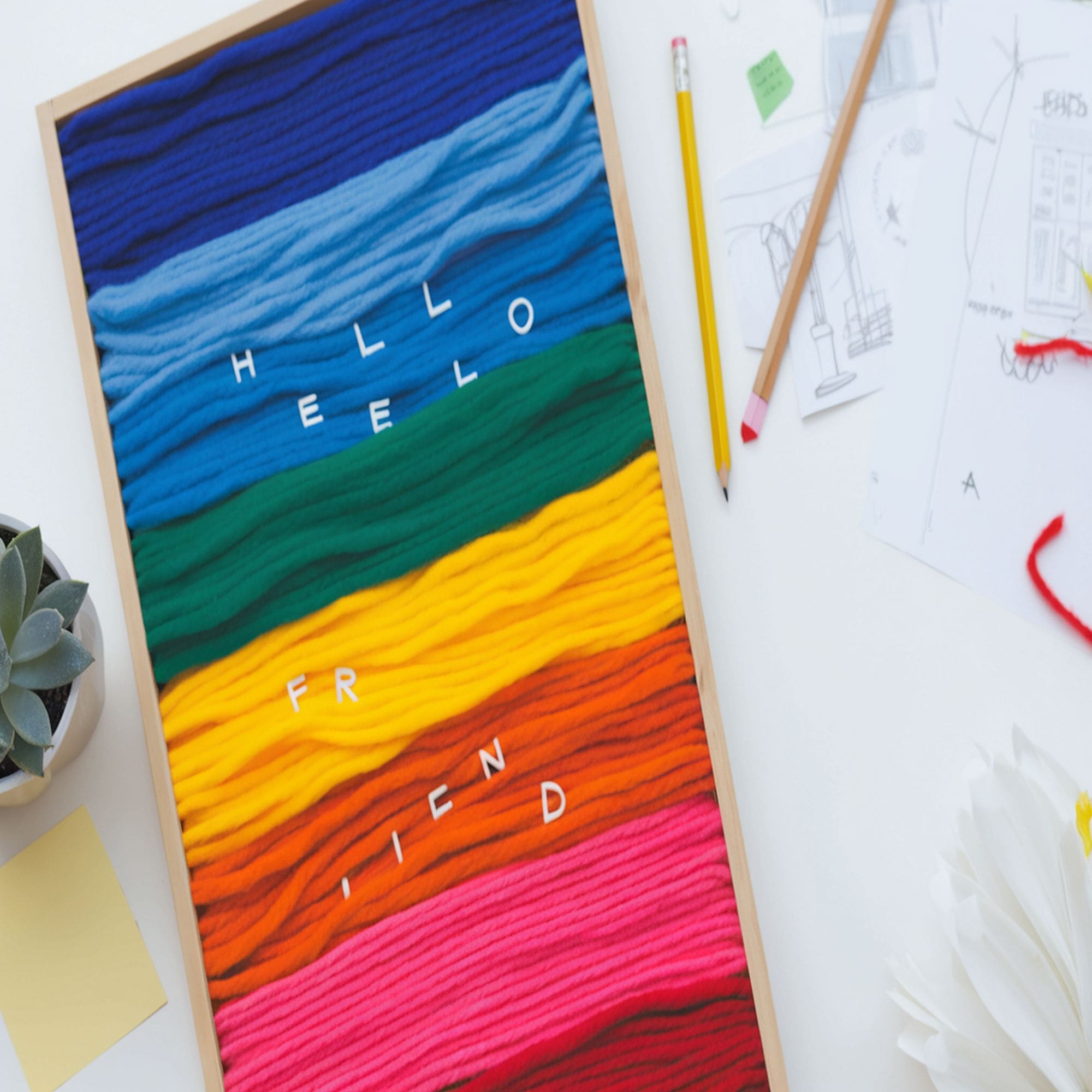 DIY Yarn Letter Board