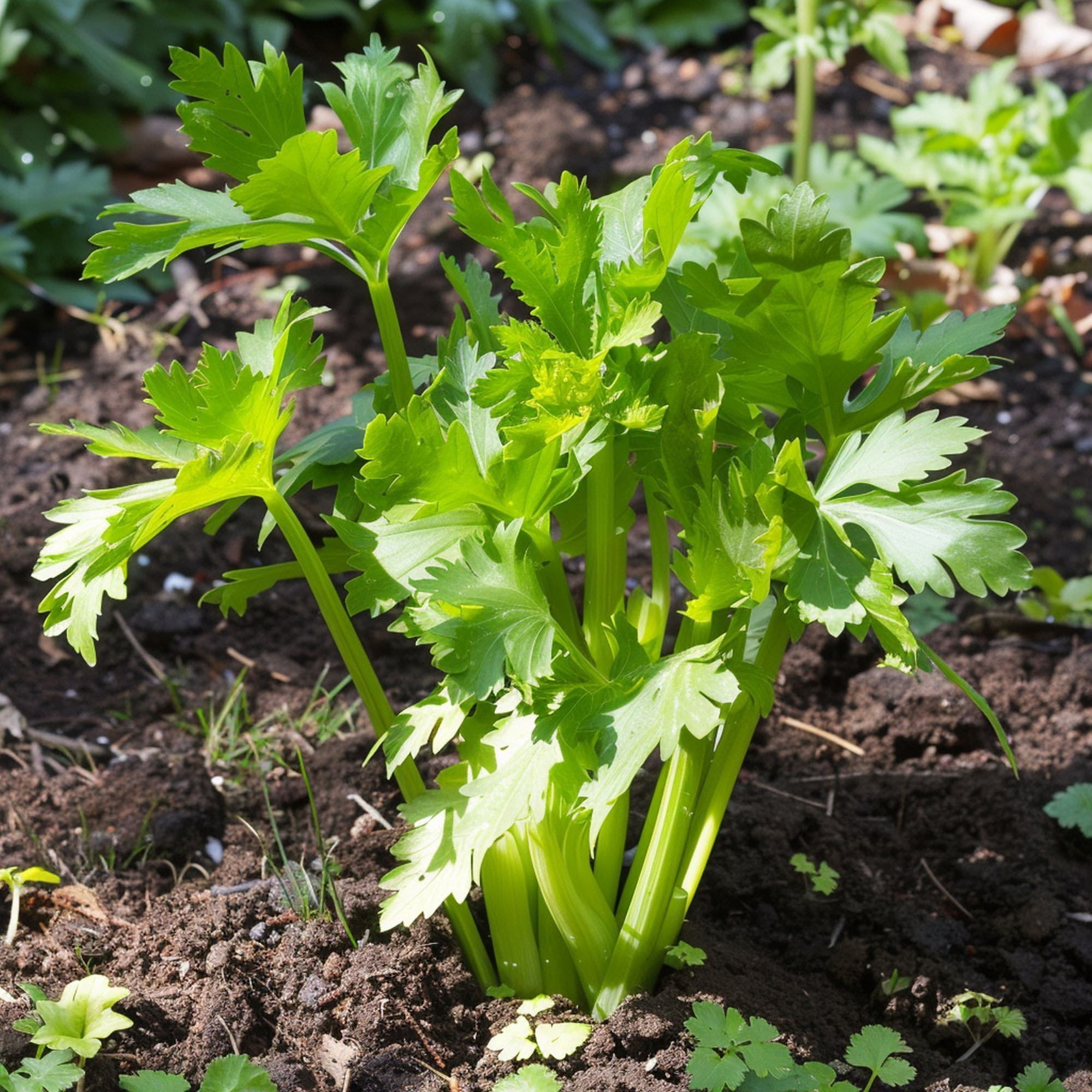 Celery in a Shaded Garden