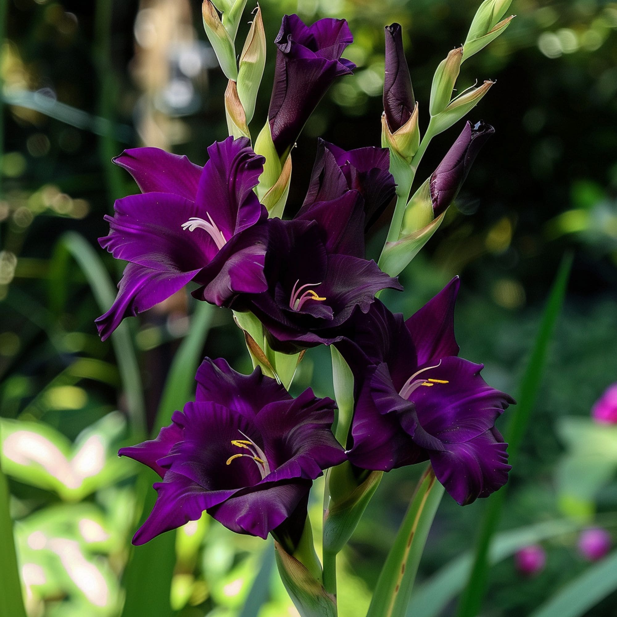 Dark Purple Gladiolus Flower