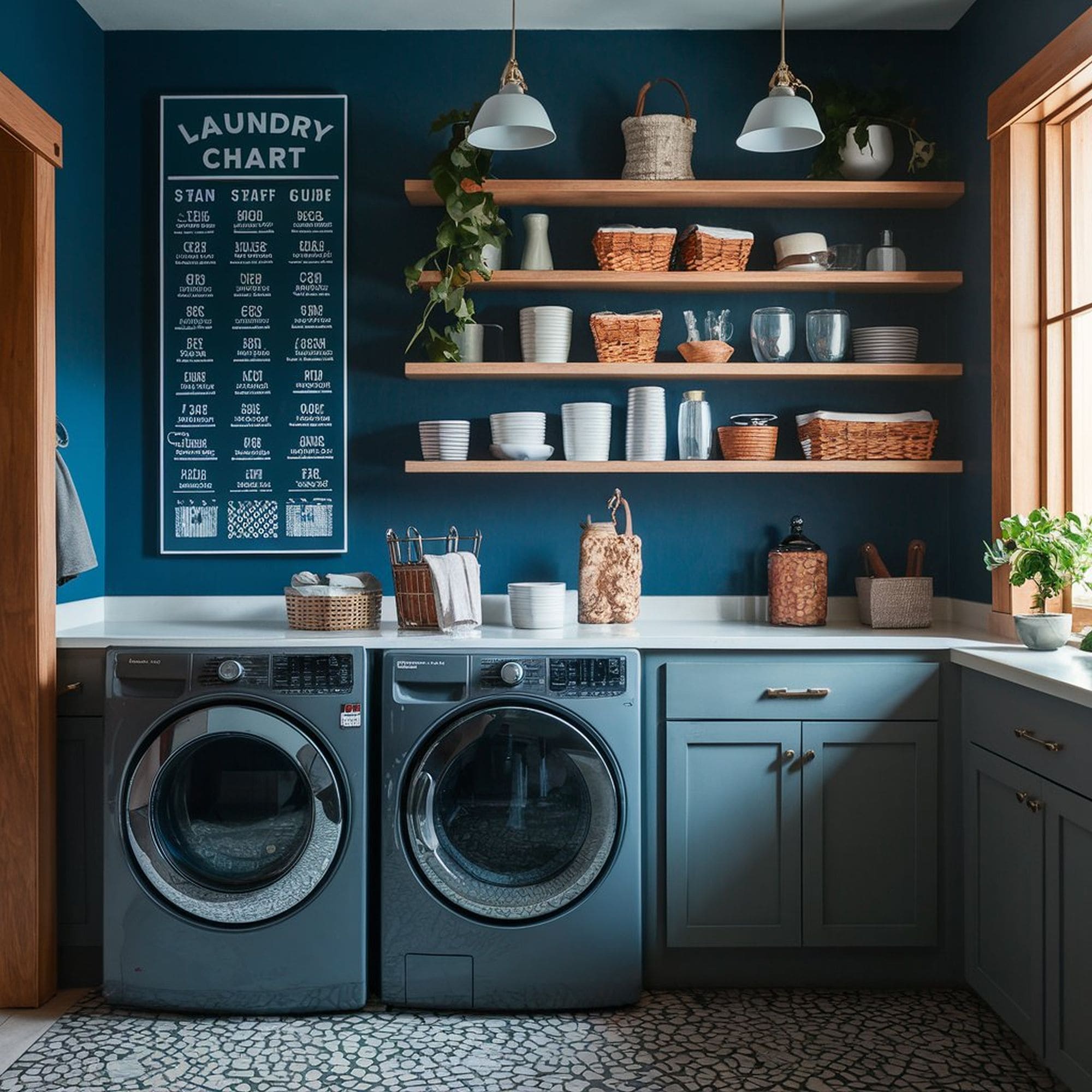 Laundry Room With Stain Chart Guide