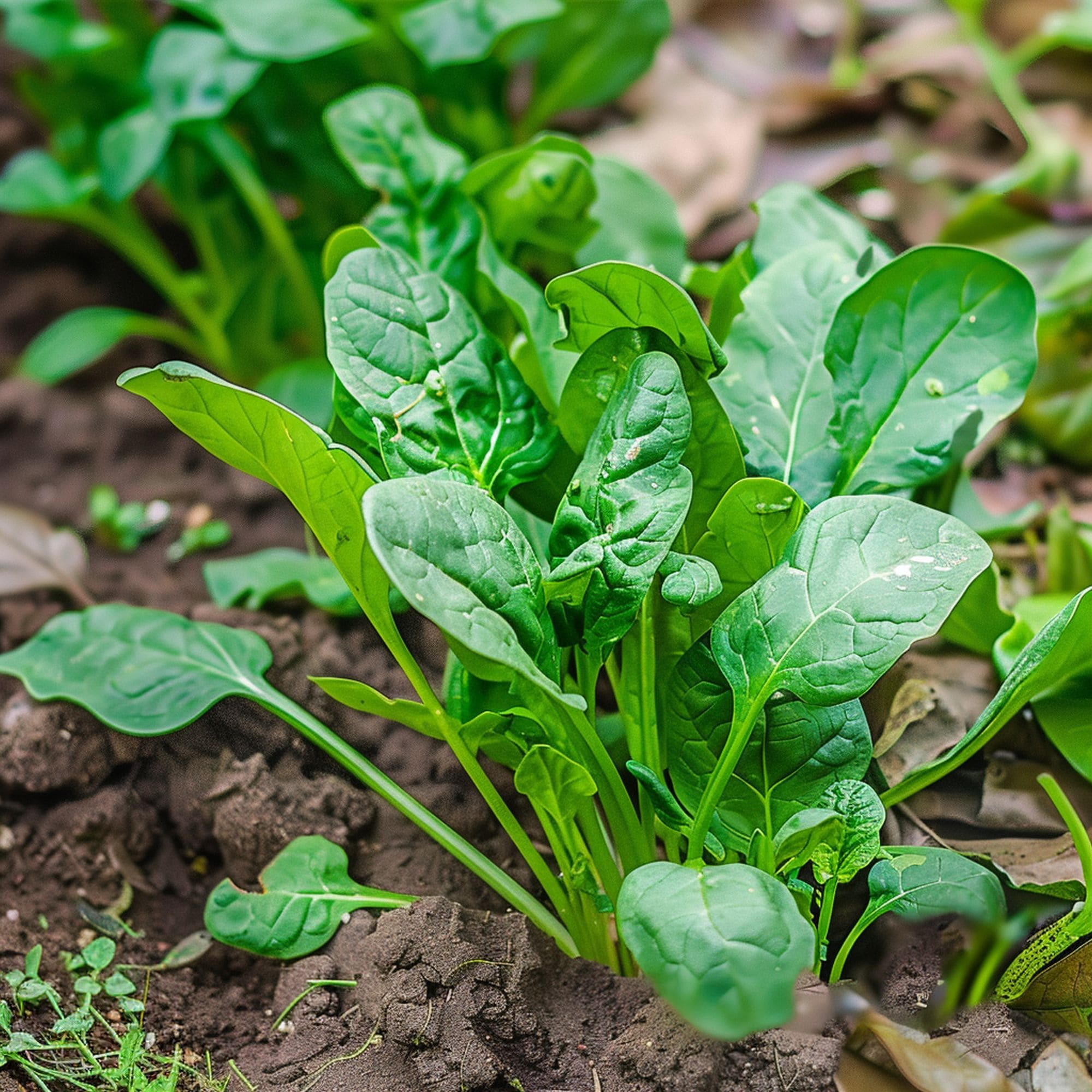 Spinach in a Shade Garden