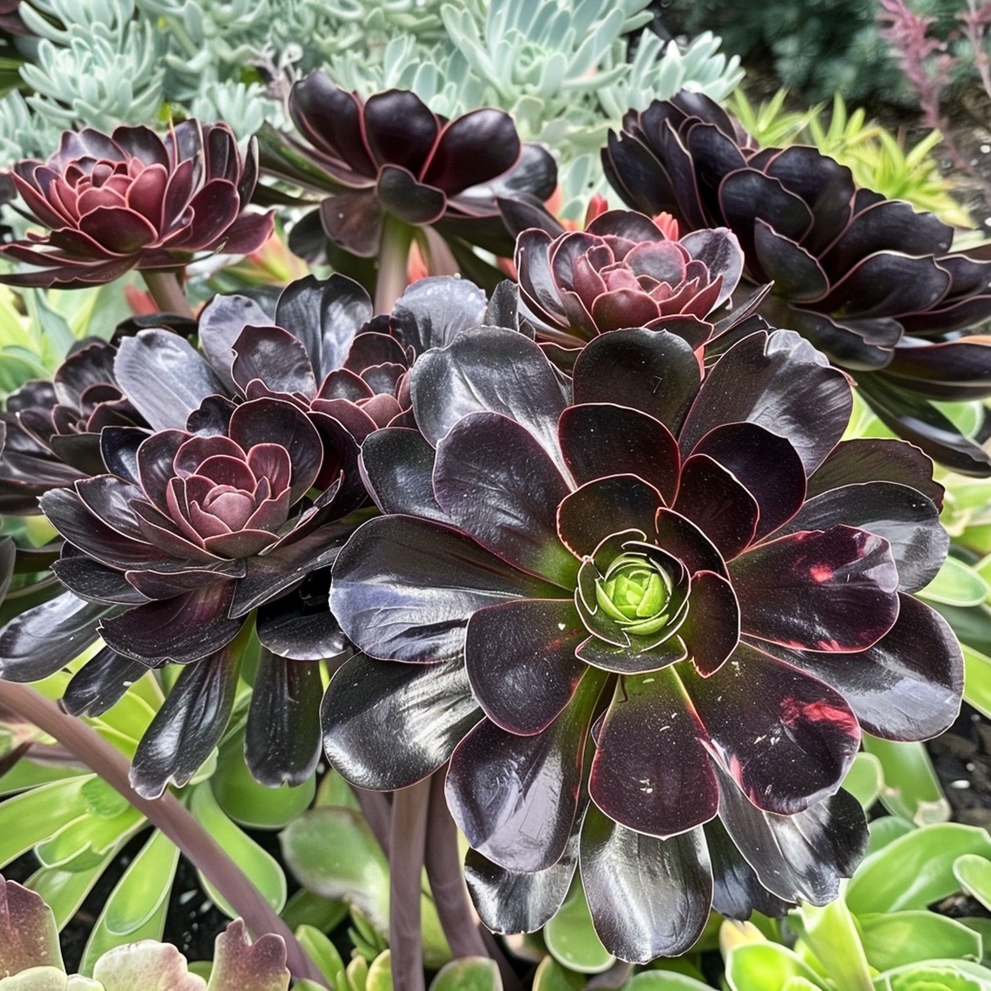 Aeonium Arboreum Zwartkop Flower
