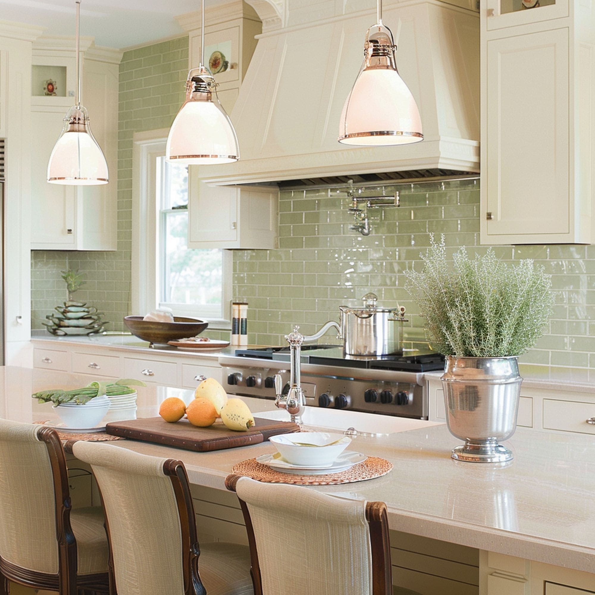 Light Green Kitchen Backsplash