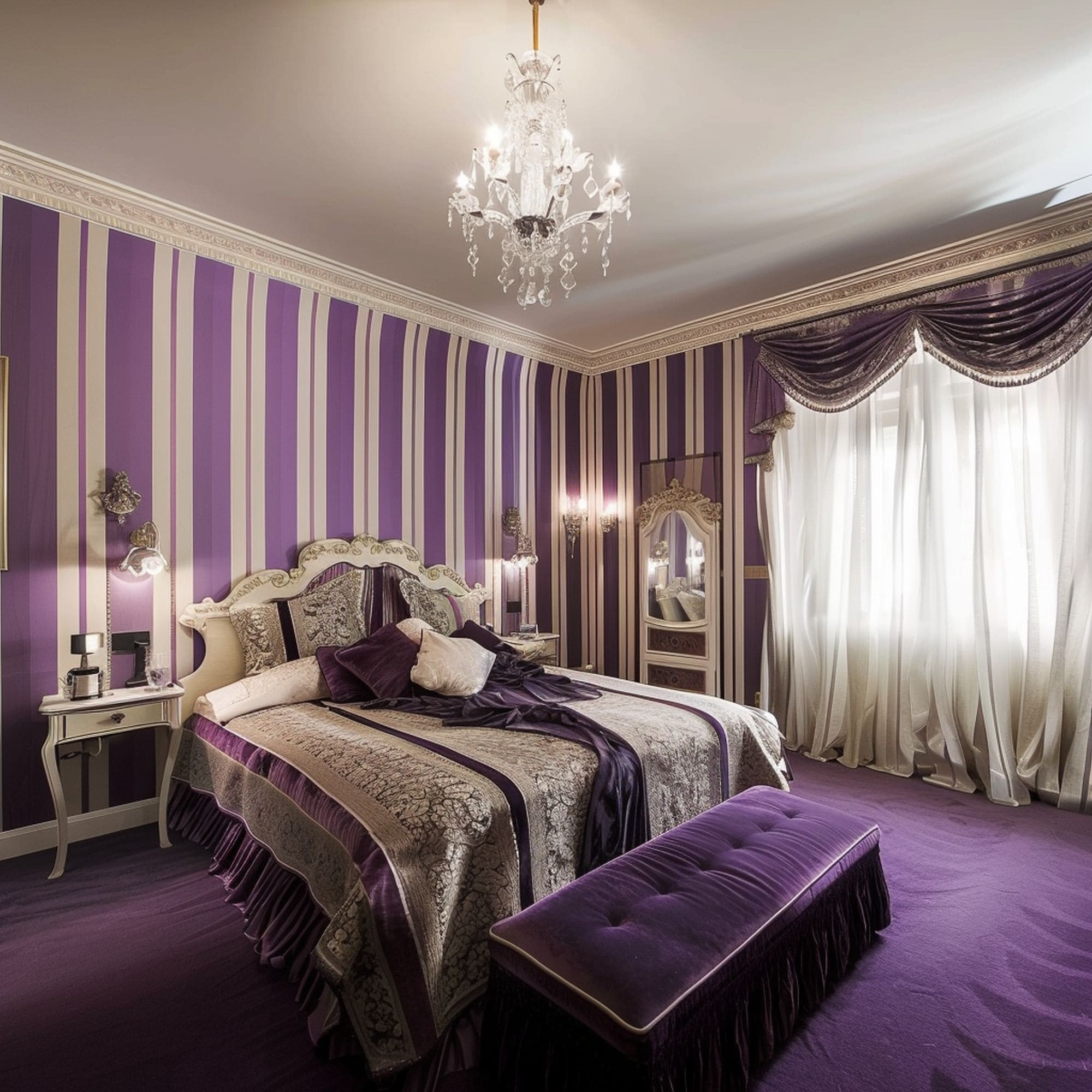 Purple Victorian Inspired Bedroom