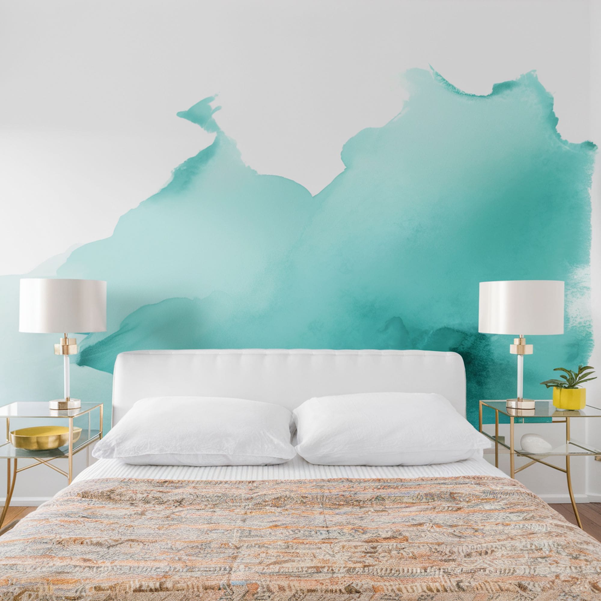 Turquoise Watercolor Wall Art
