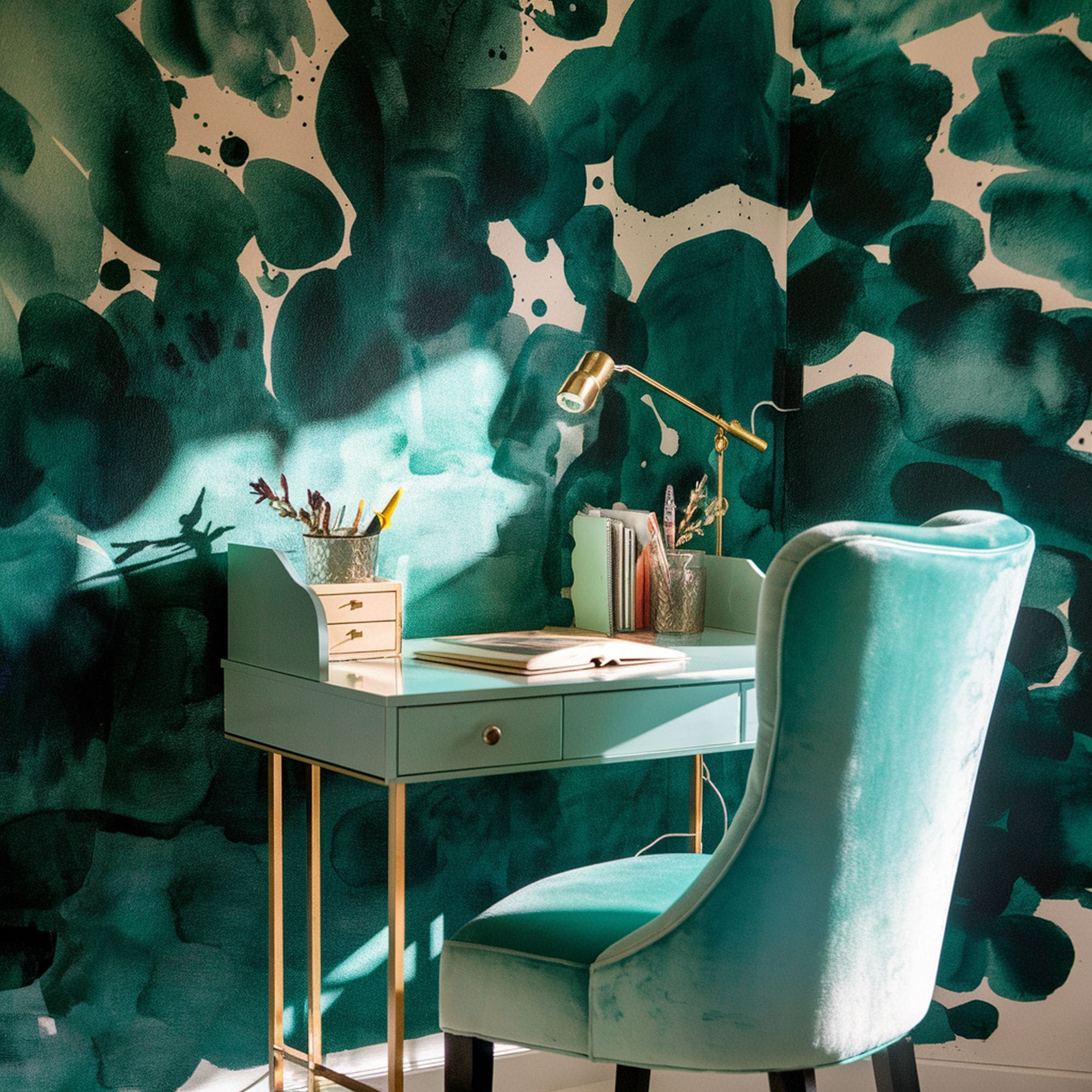 Modern Turquoise Home Office