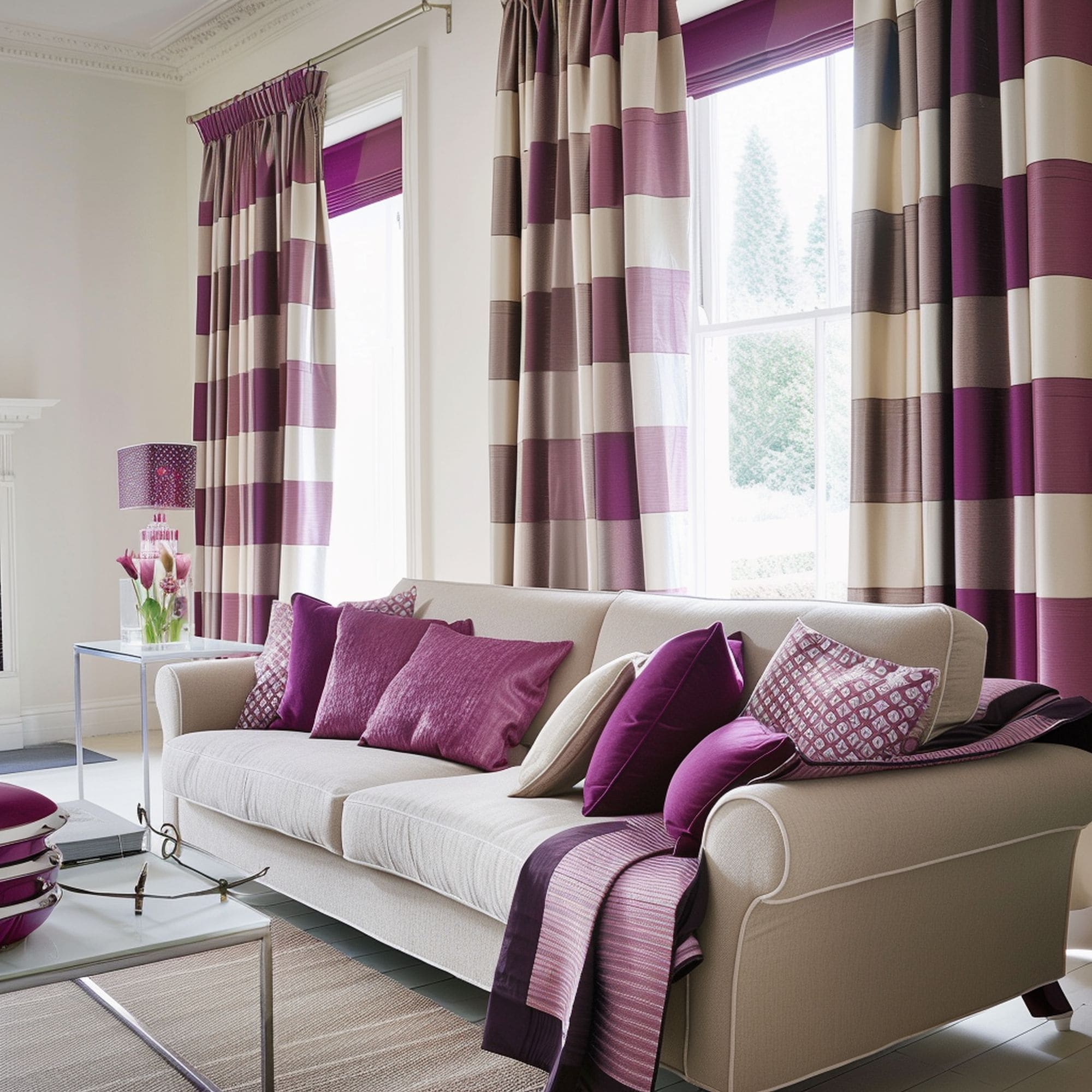 Purple Patterned Curtains