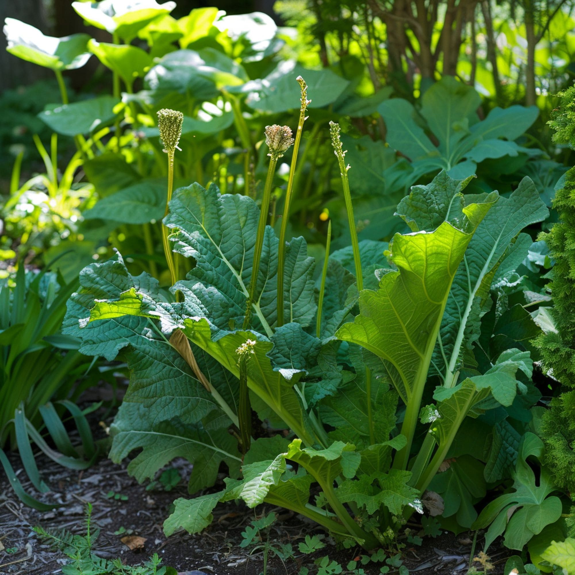 Horseradish in a Shade Garden