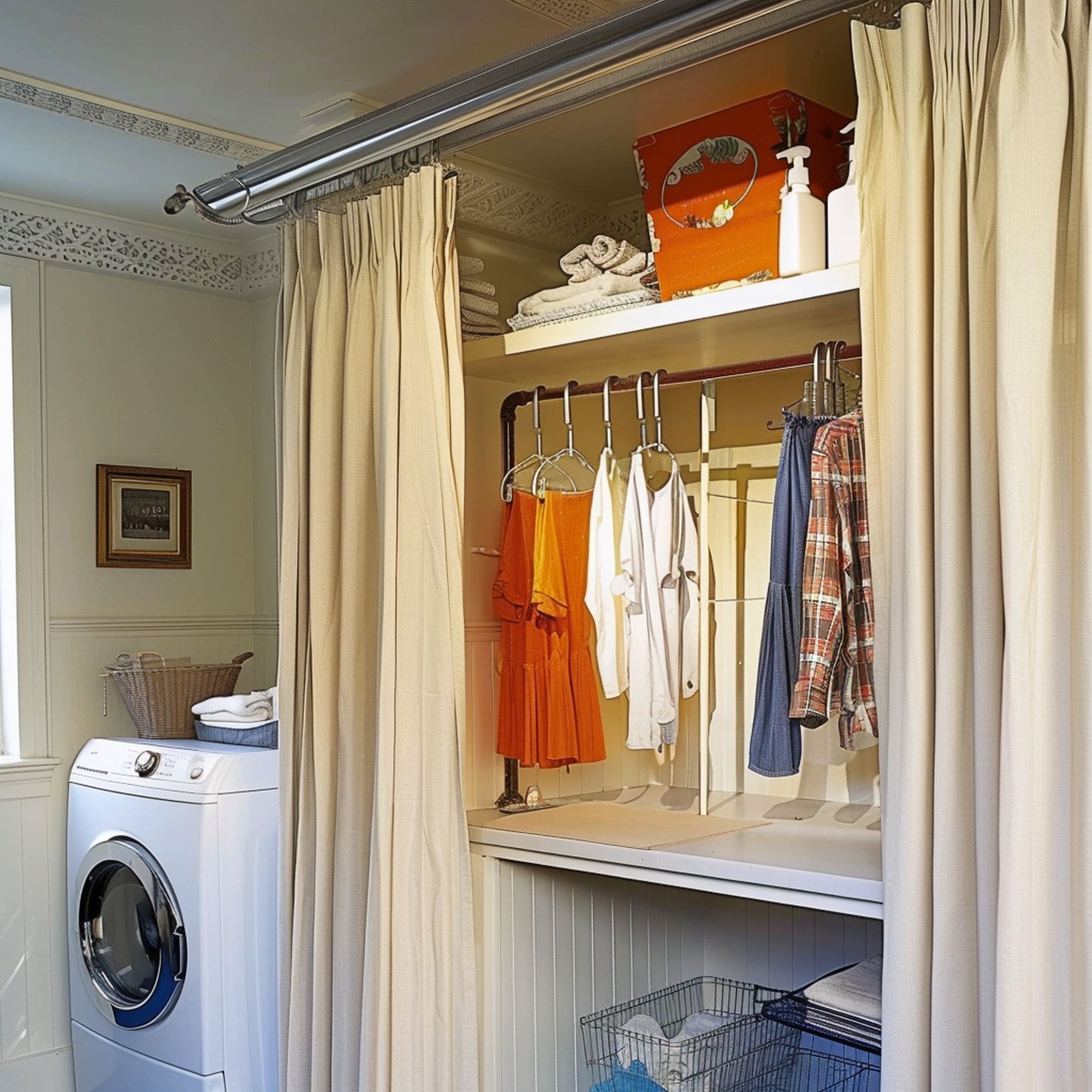 Laundry Room Curtained Area