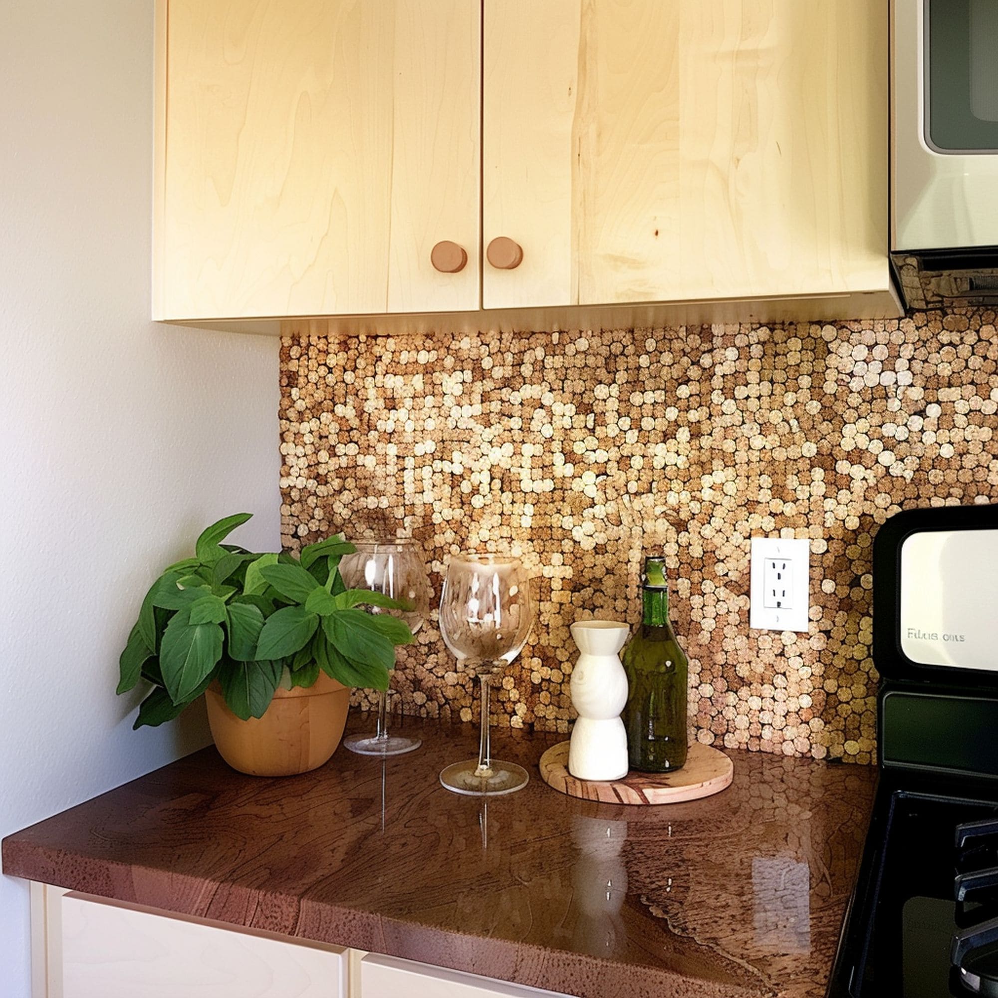 Cork Caps Kitchen Backsplash