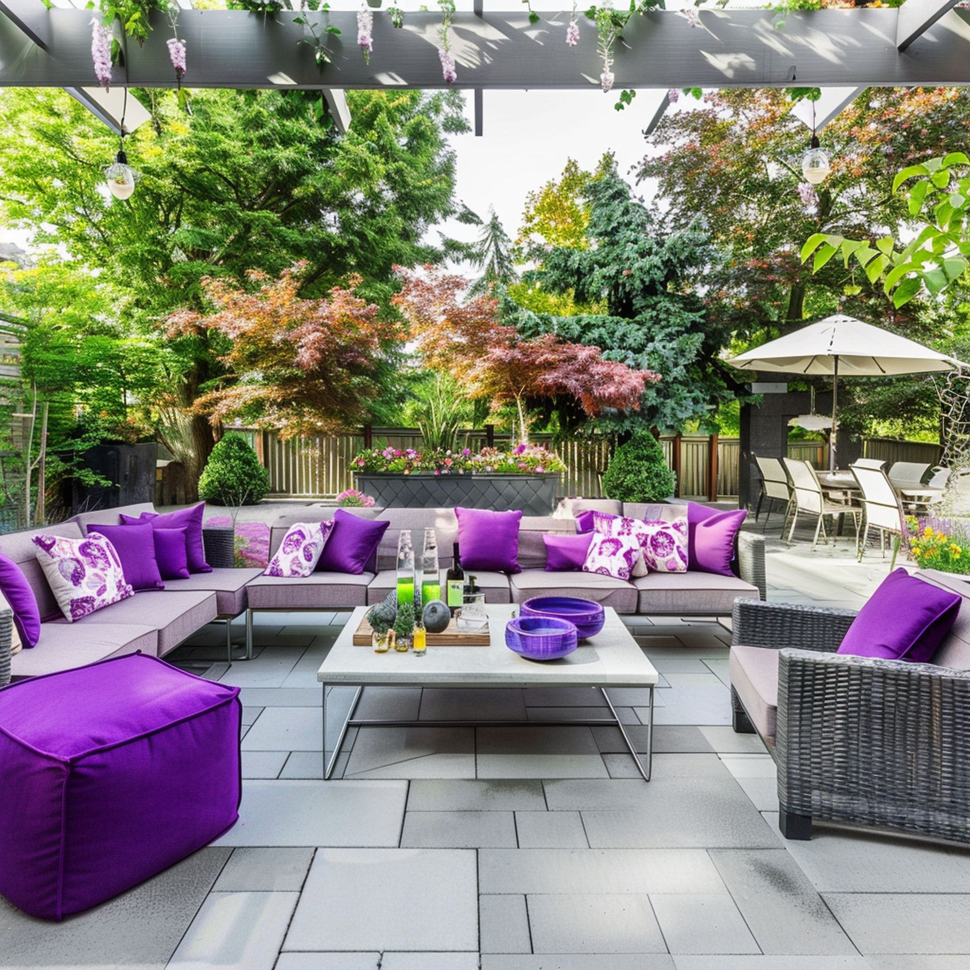 Purple Patio Throw Pillows