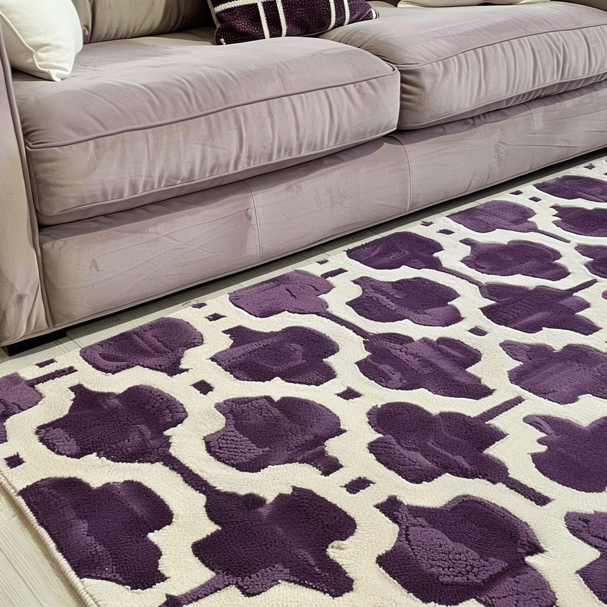 Purple Geometric Rug