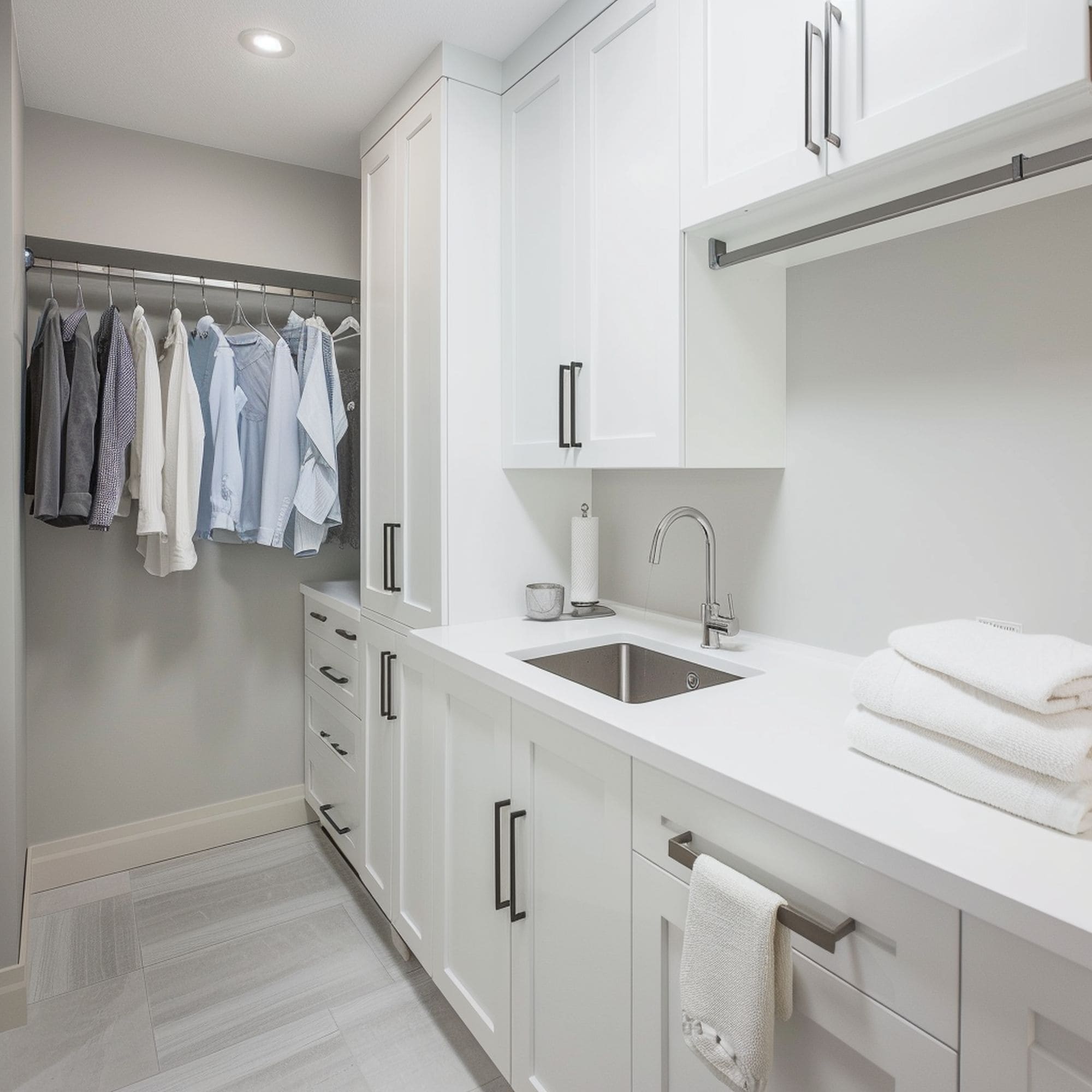 Pure White Laundry Room