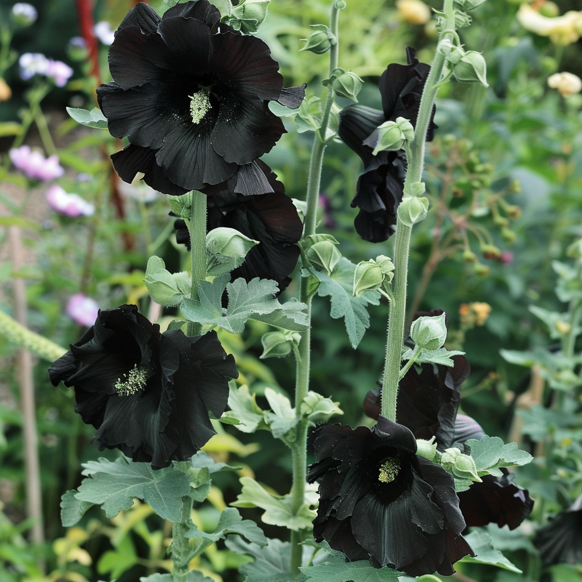 Black Hollyhock Flower
