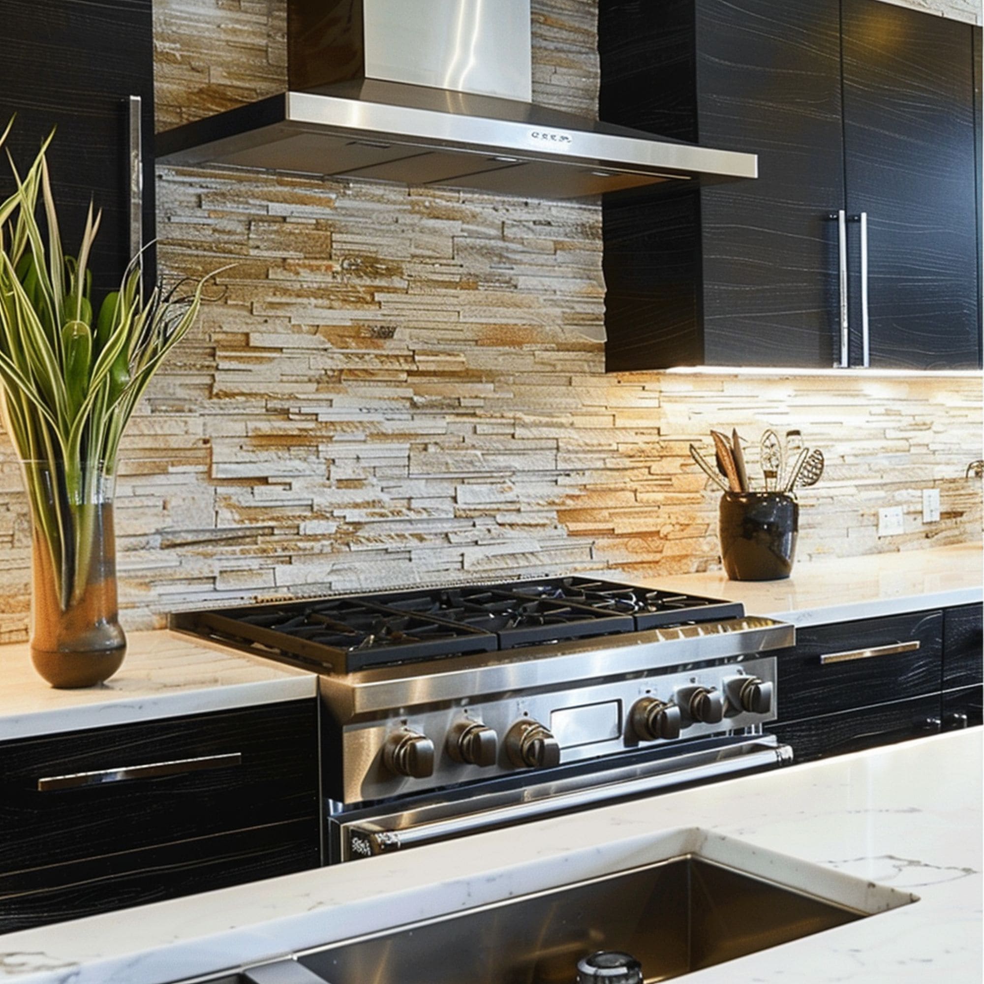 Natural Stone Kitchen Backsplash