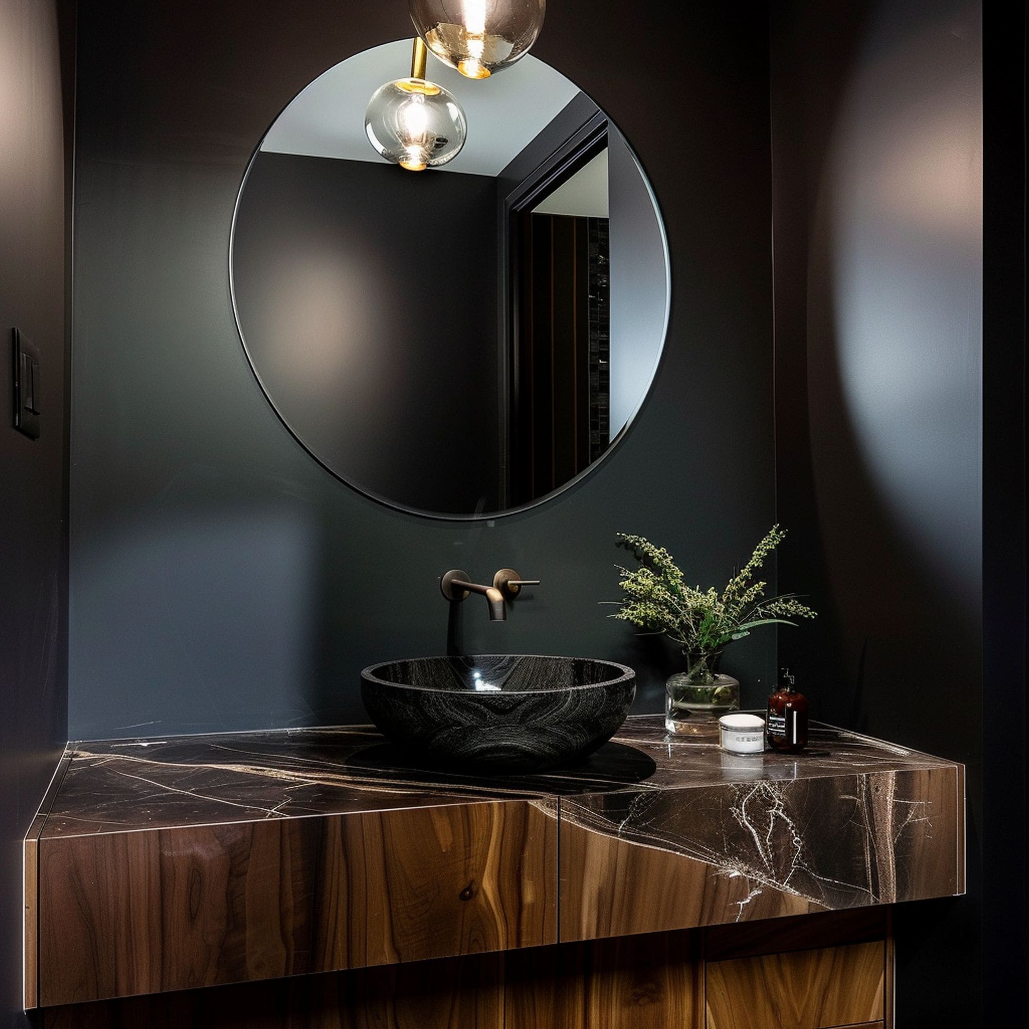 Masculine Style Powder Room
