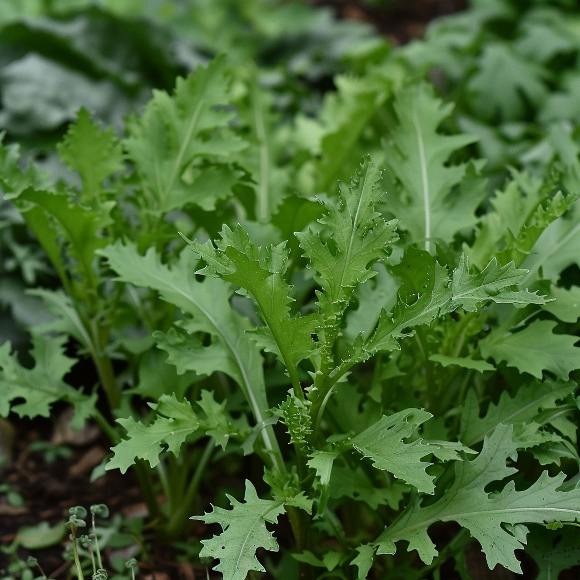 Mizuna in a Shade Garden