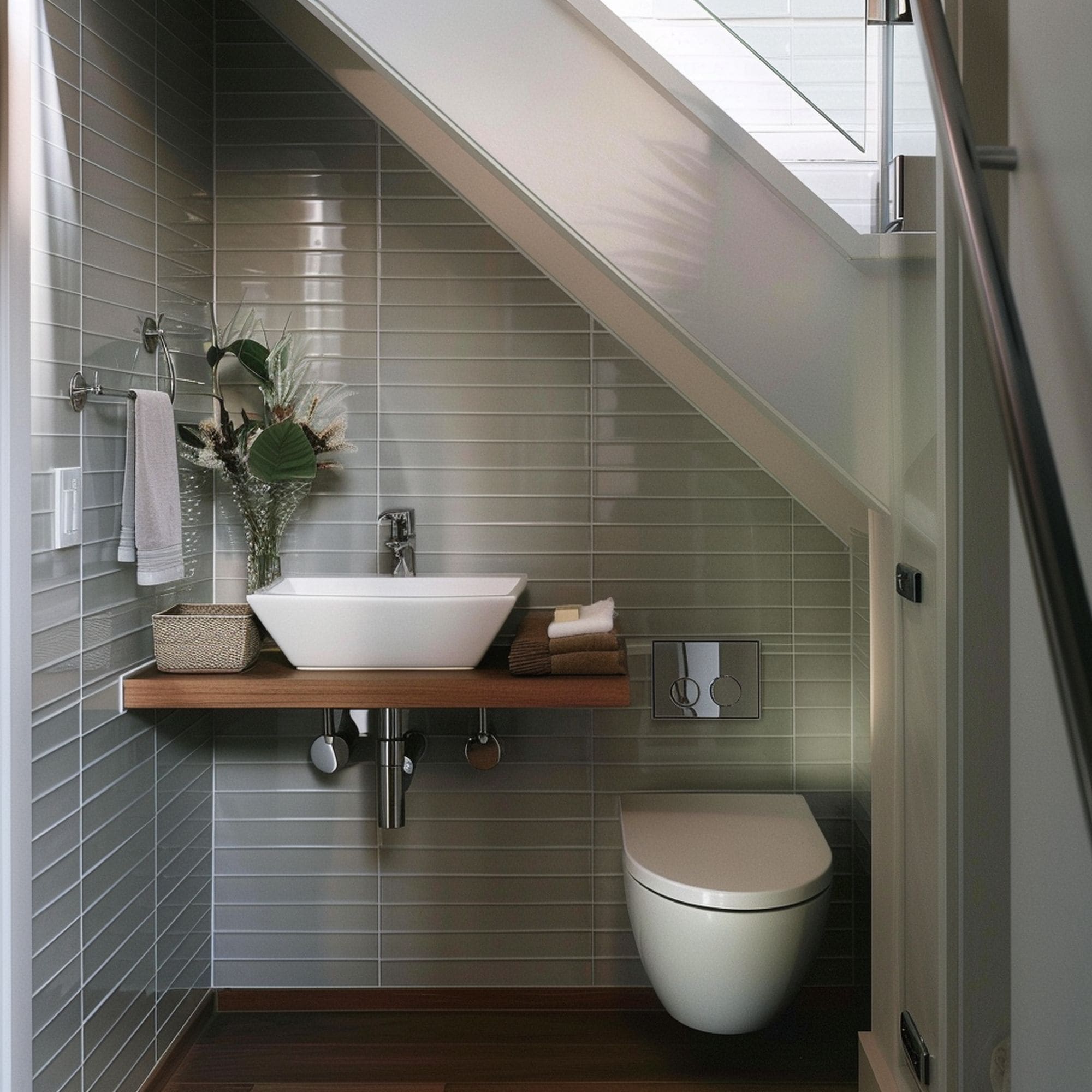 Powder Room Under the Staircase