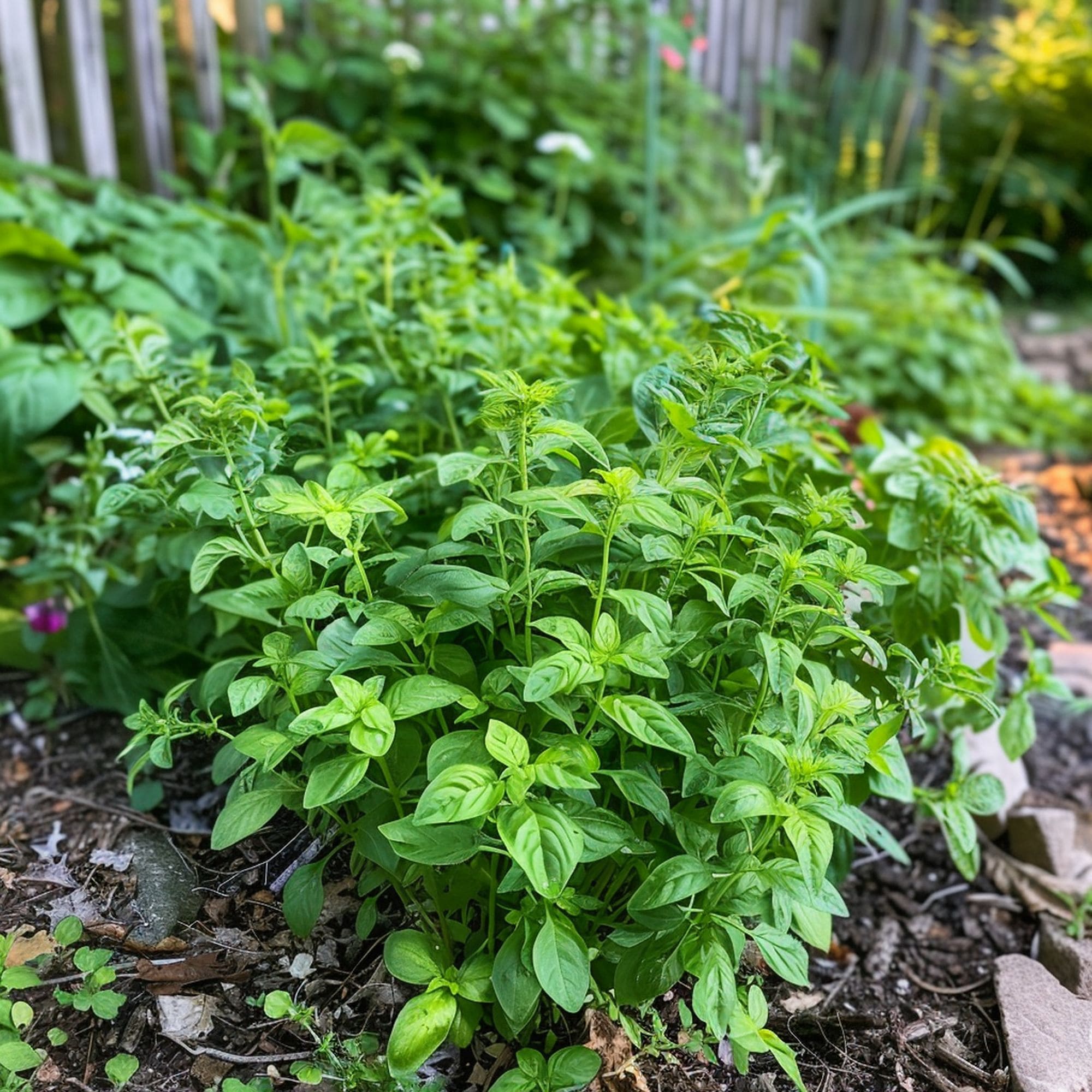 Basil in a Shade Garden