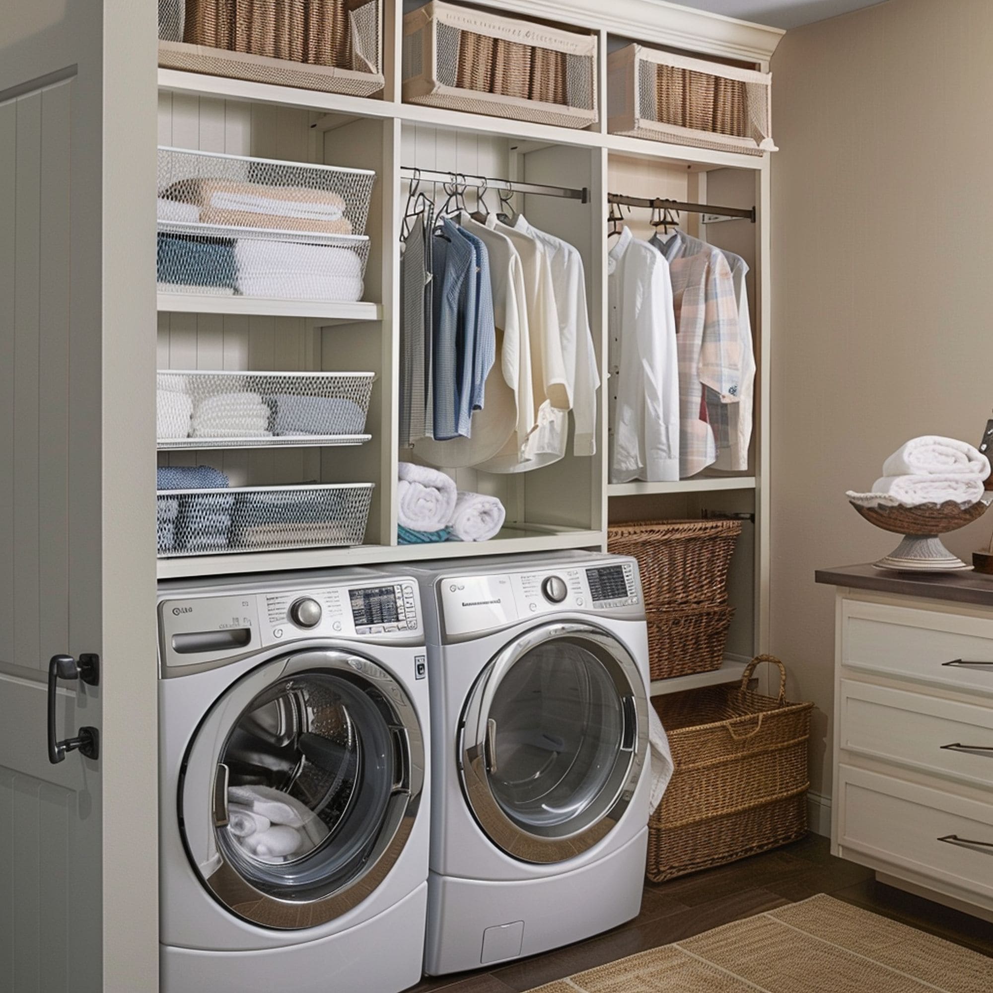 Laundry Room Vertical Shelves