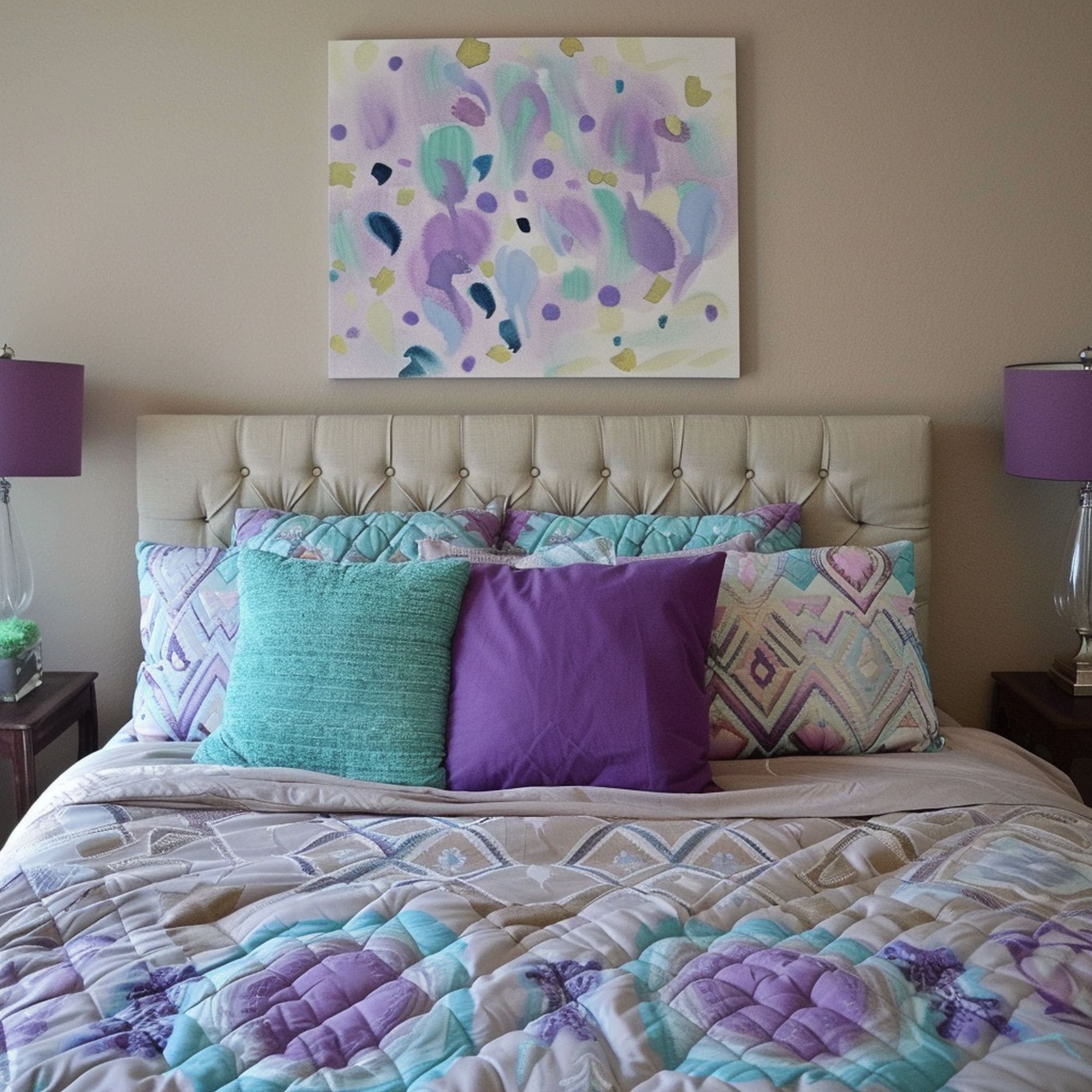 Purple and Turquoise Bedroom