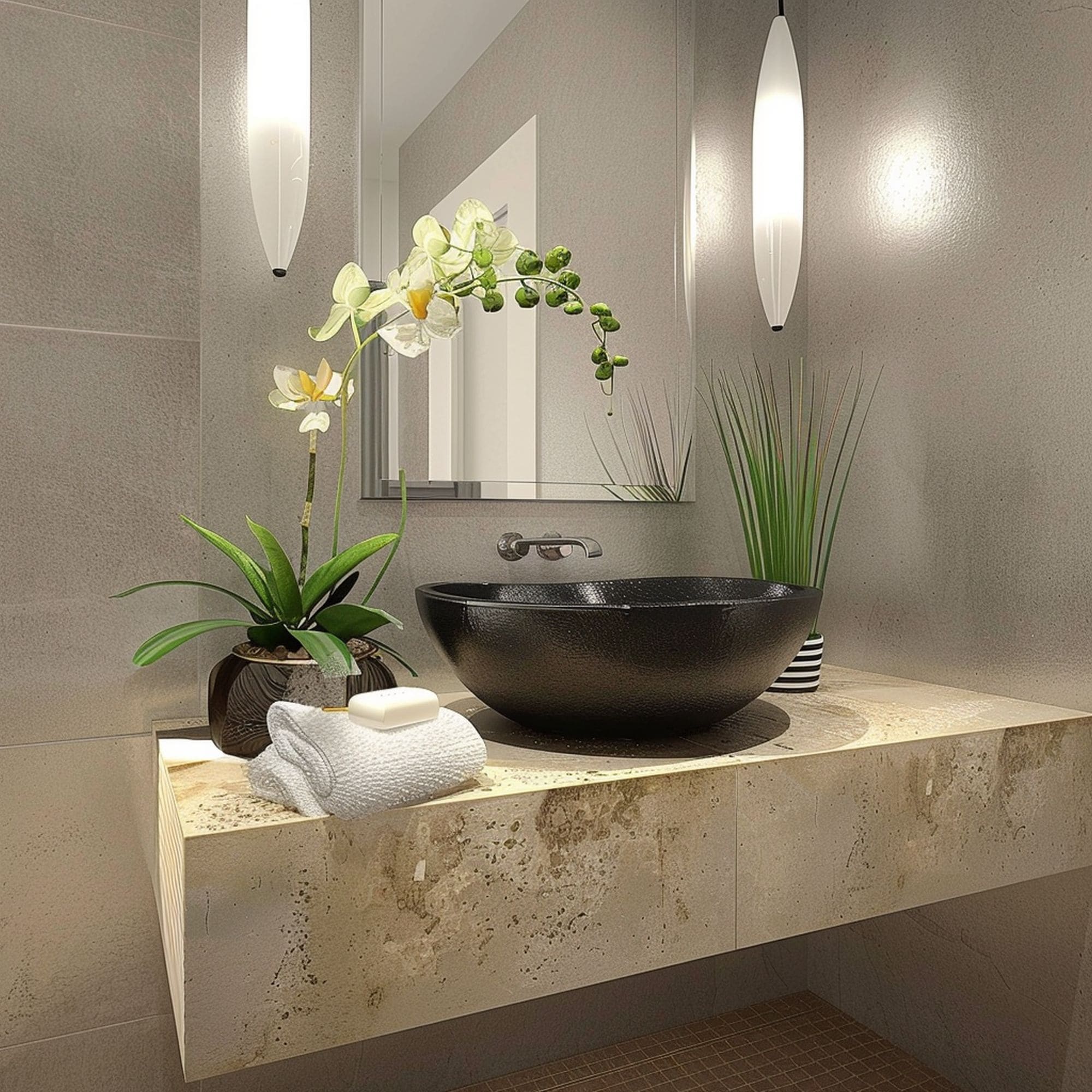 Spa Style Powder Room