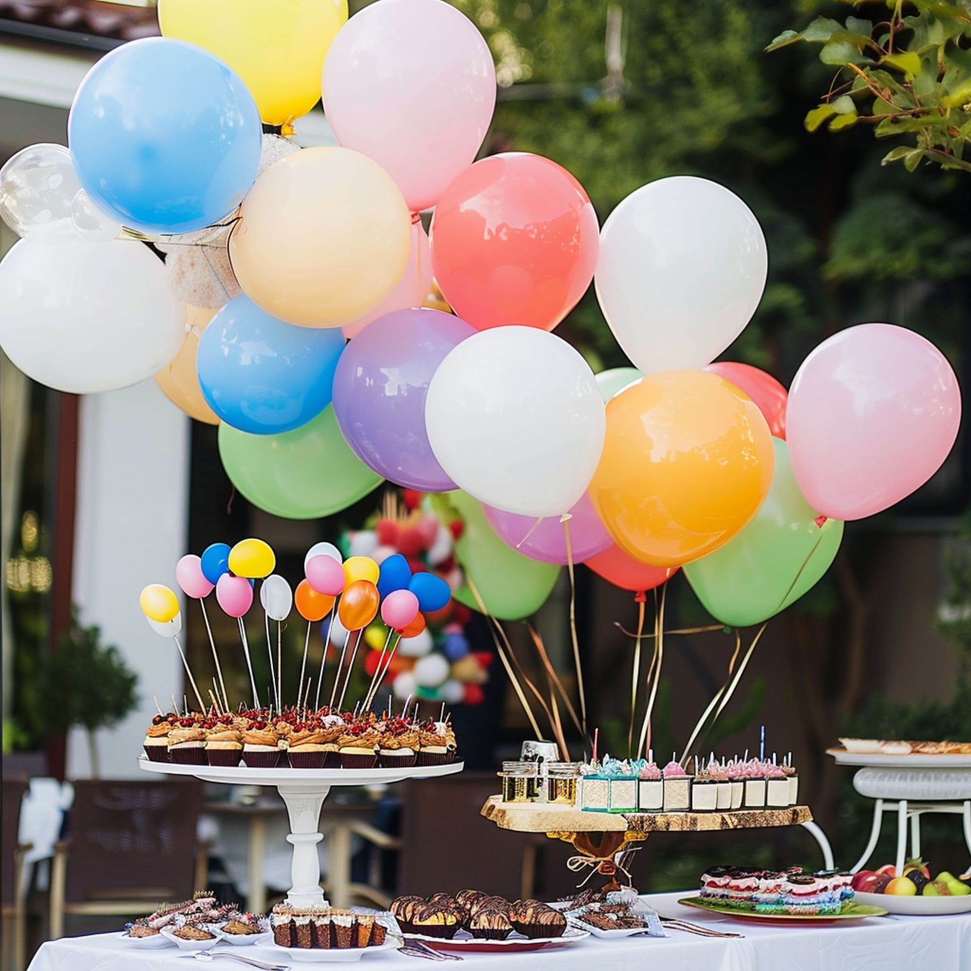 Party Buffet With Balloons