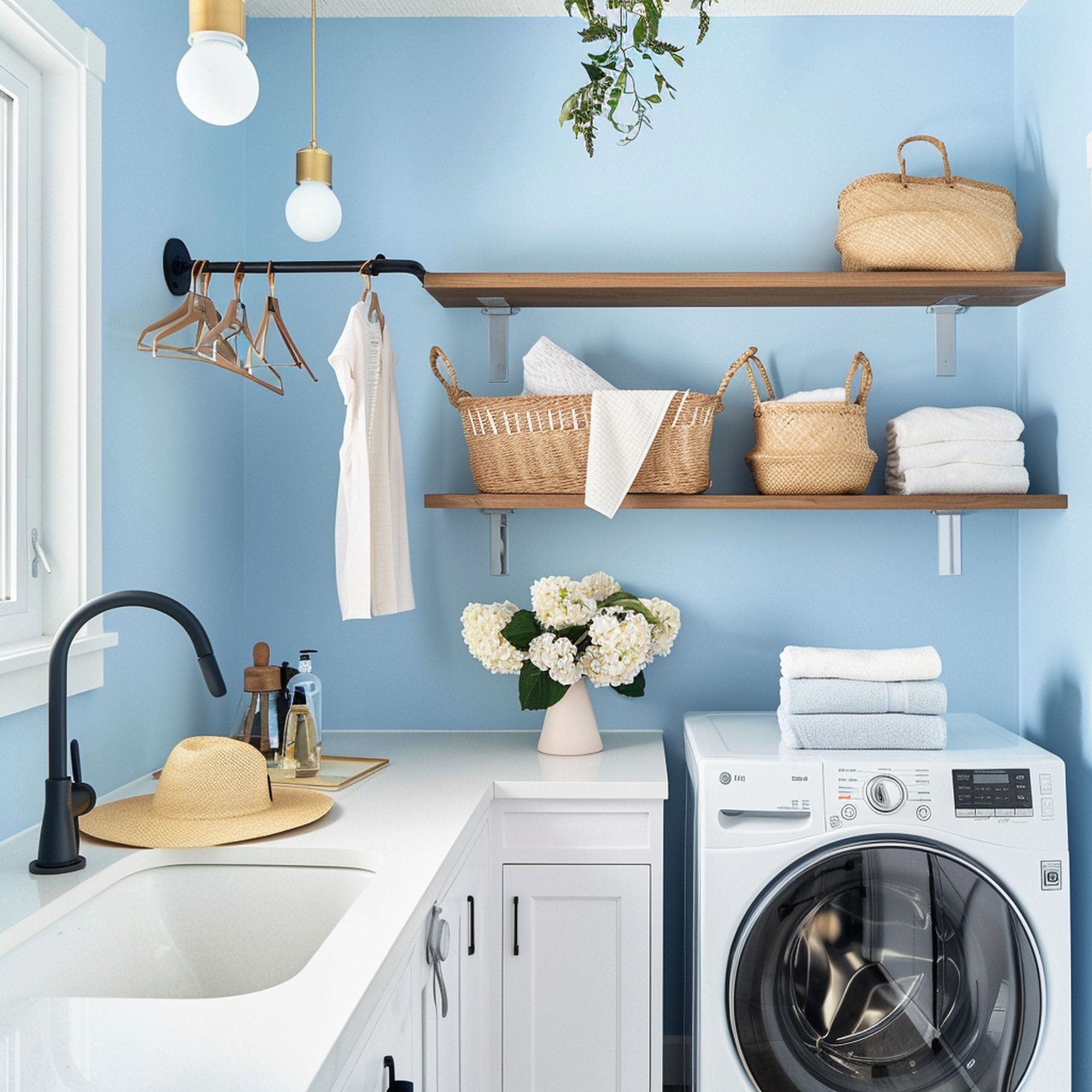Sky Blue Laundry Room