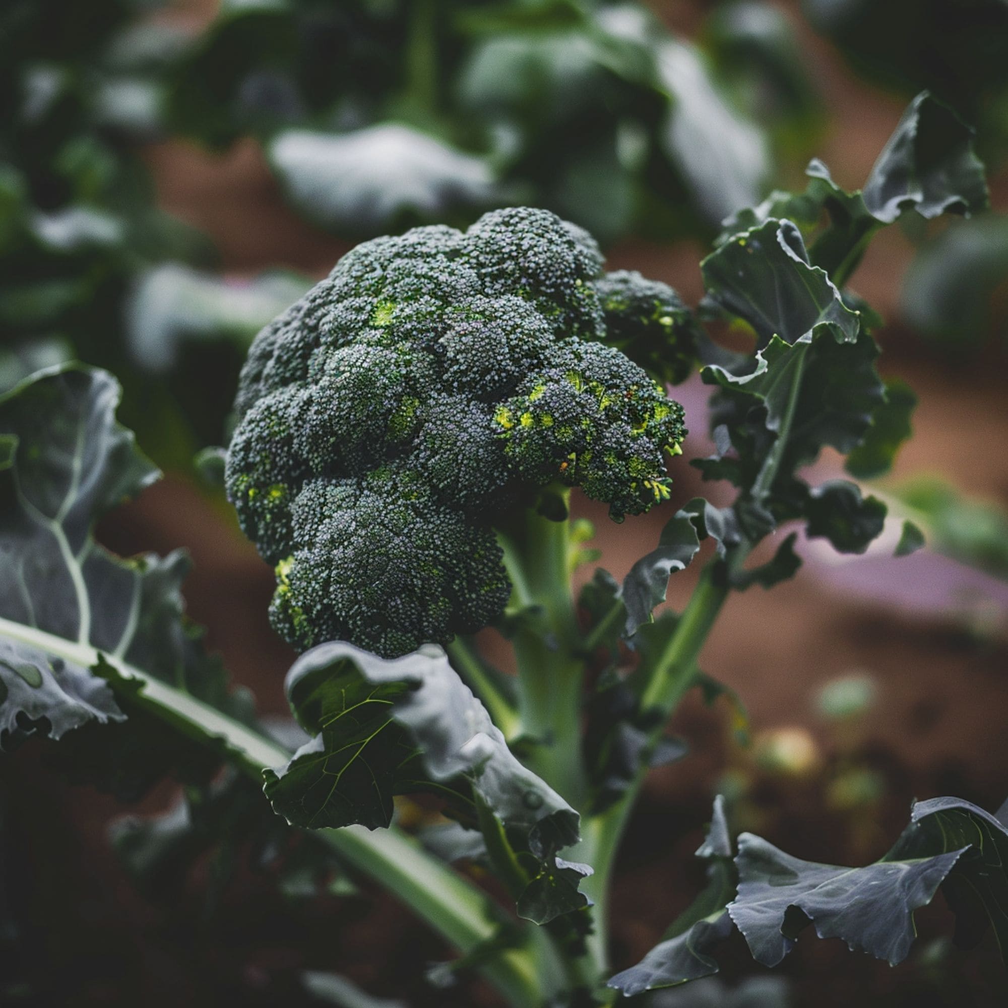 Broccoli in a Shaded Garden