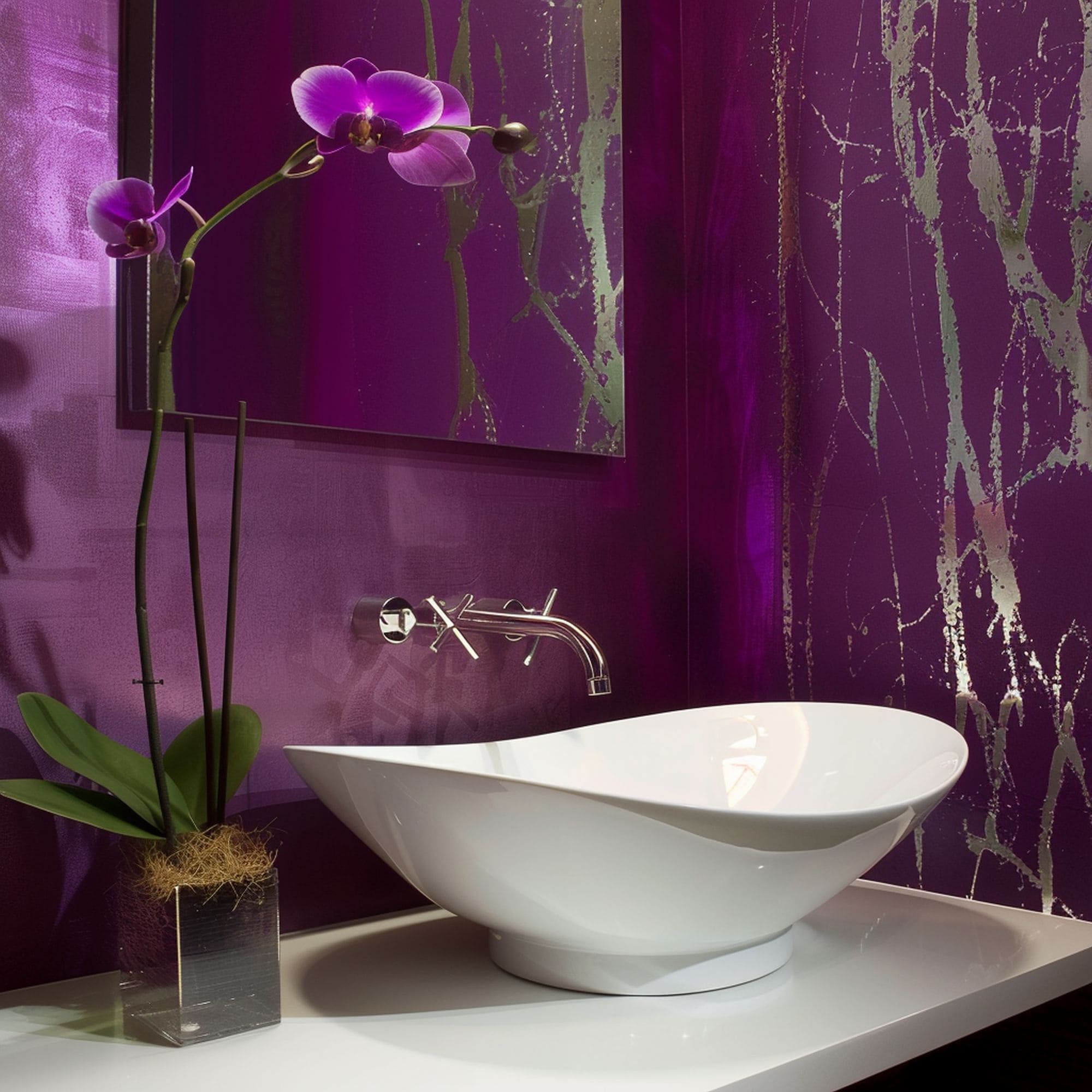 Purple Powder Room