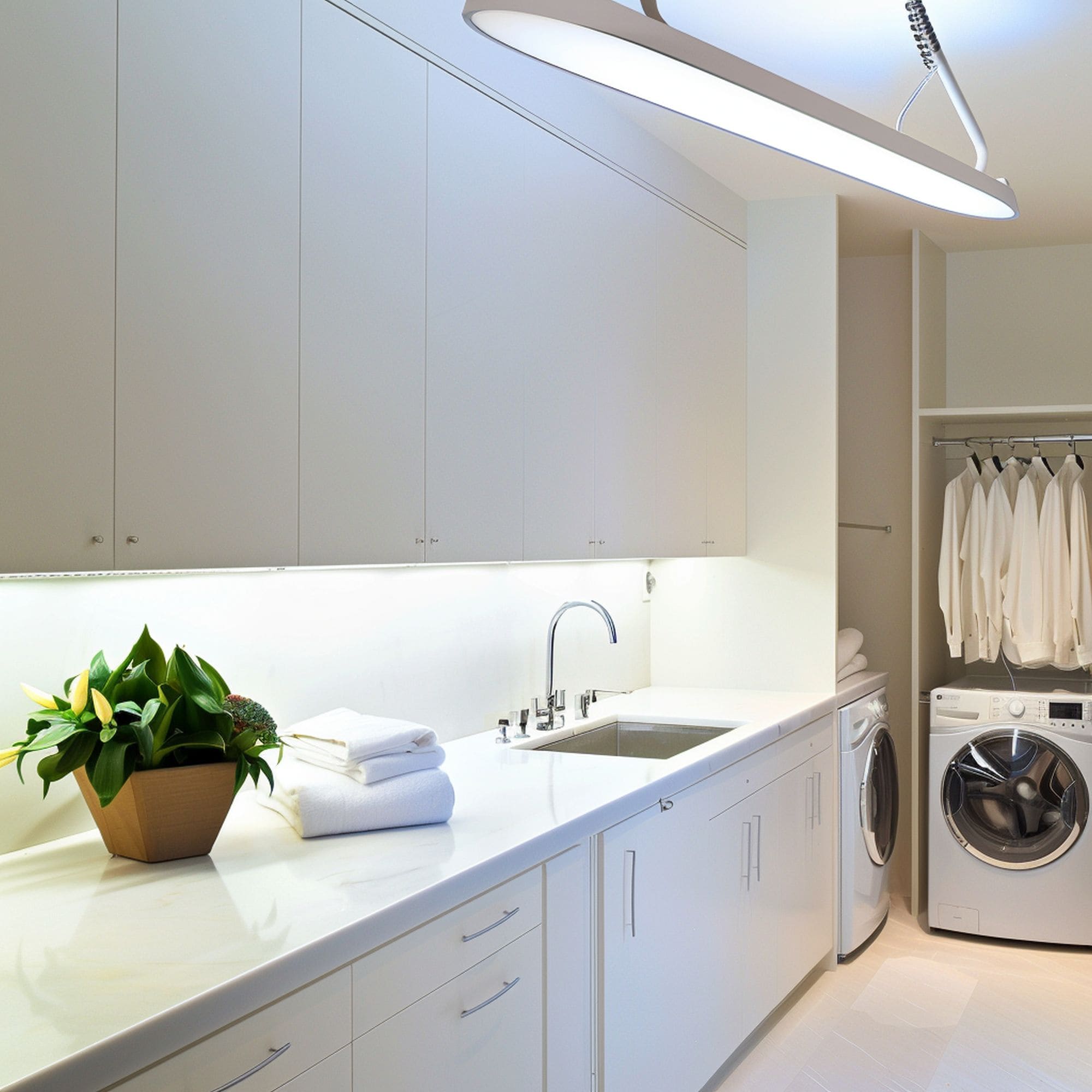 Laundry Room With Great Lighting Options