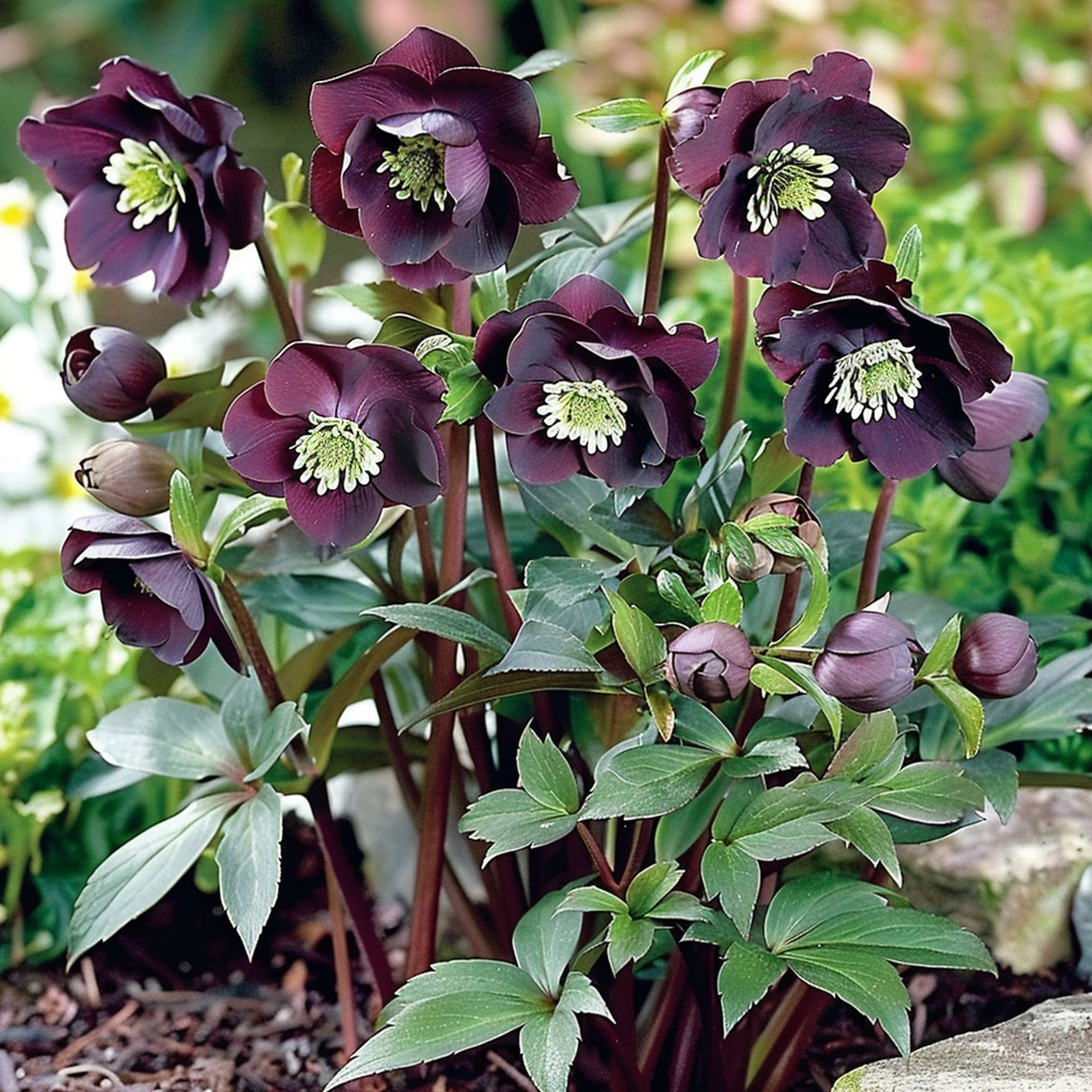 Dark Purple Hellebore Flower