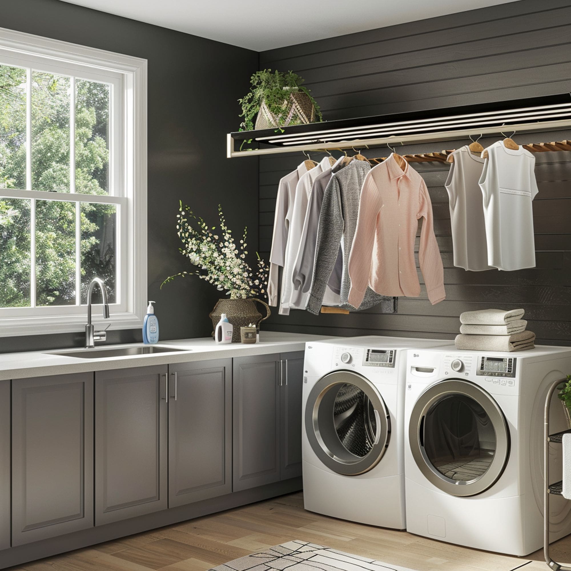 Laundry Room With Drying Bars