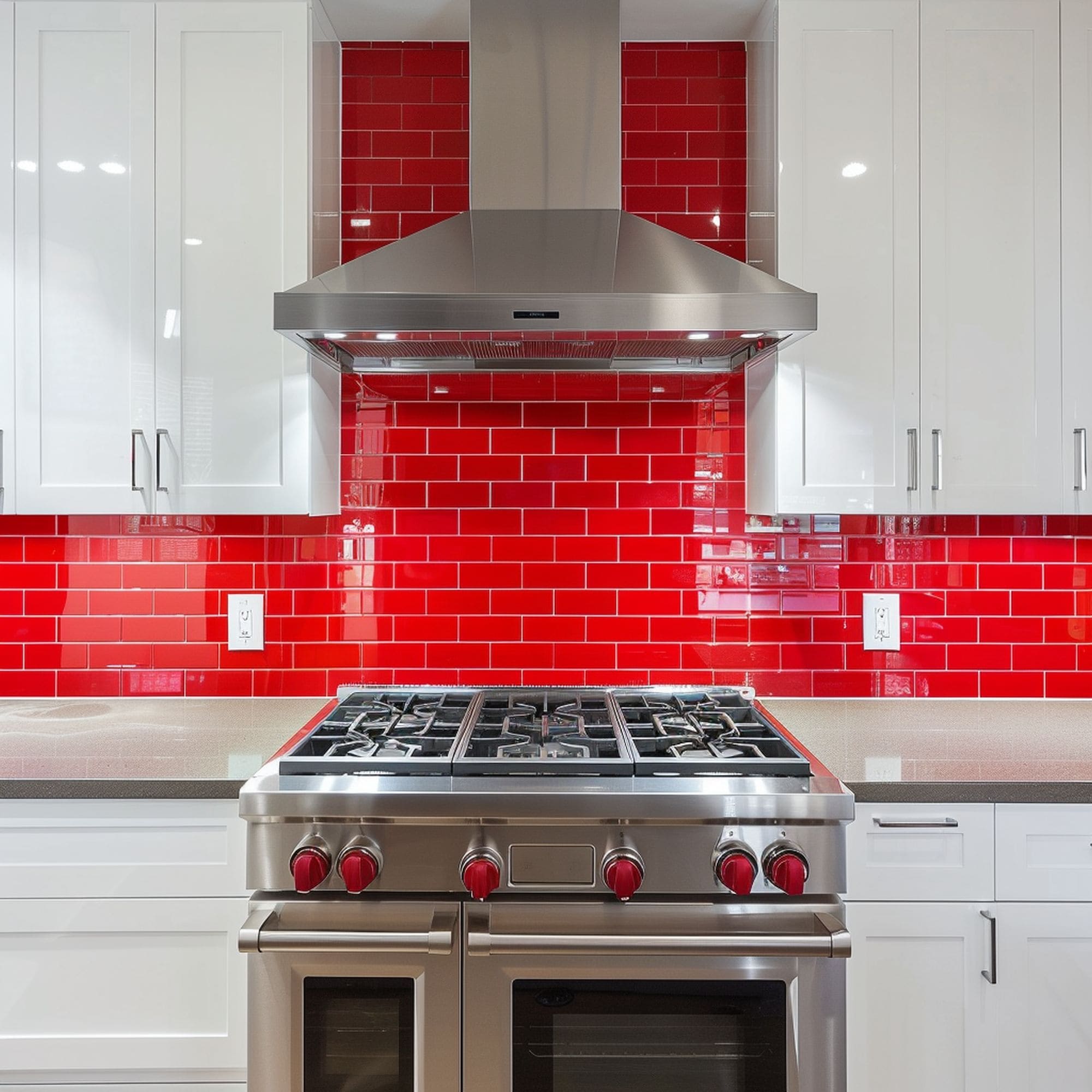 Red Tile Kitchen Backsplash