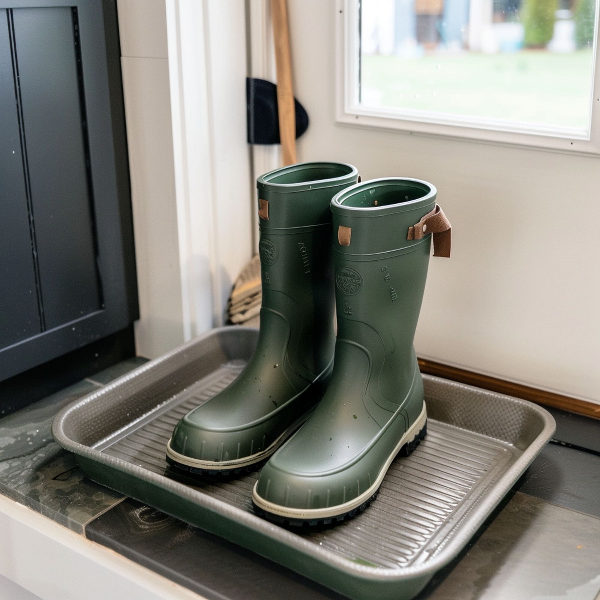 Boot Tray in Mudroom