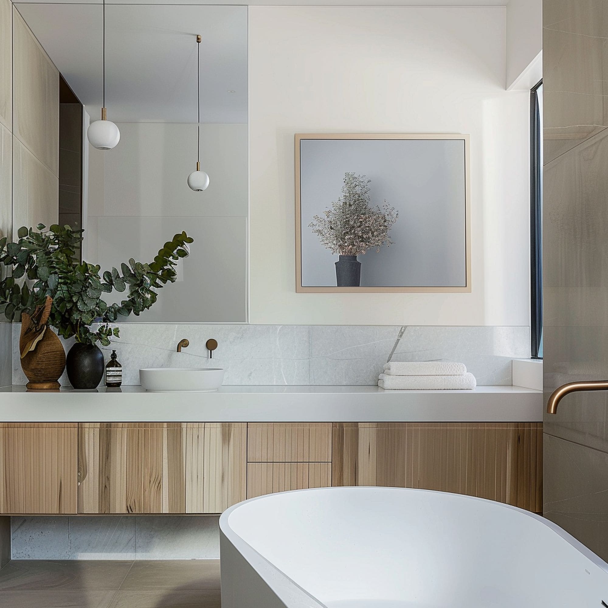 Extended Vanity in Small Bathroom