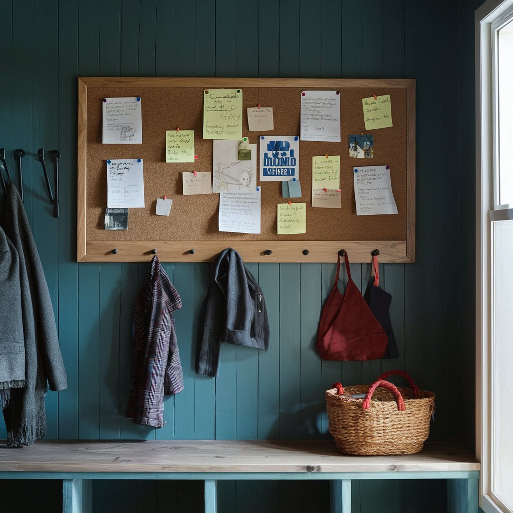 Bulletin Board in Mudroom