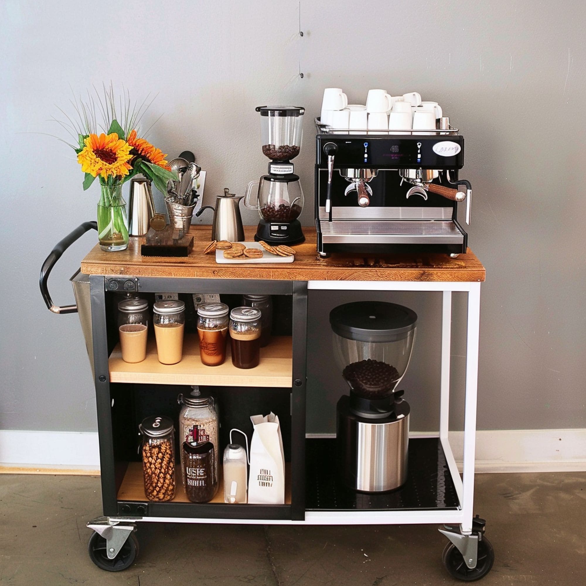 Mobile Coffee Bar Cart
