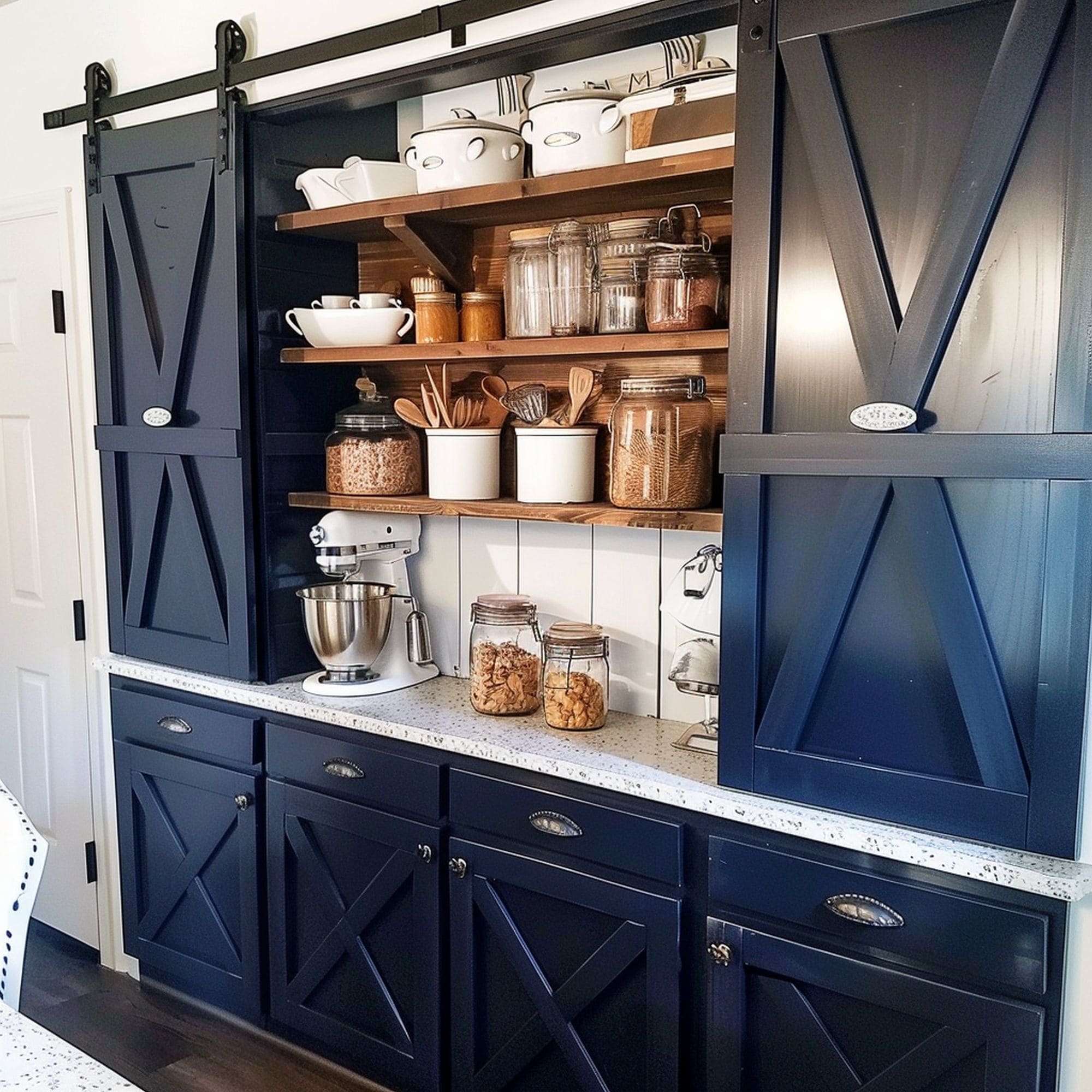 Coffee Bar With Barn Doors