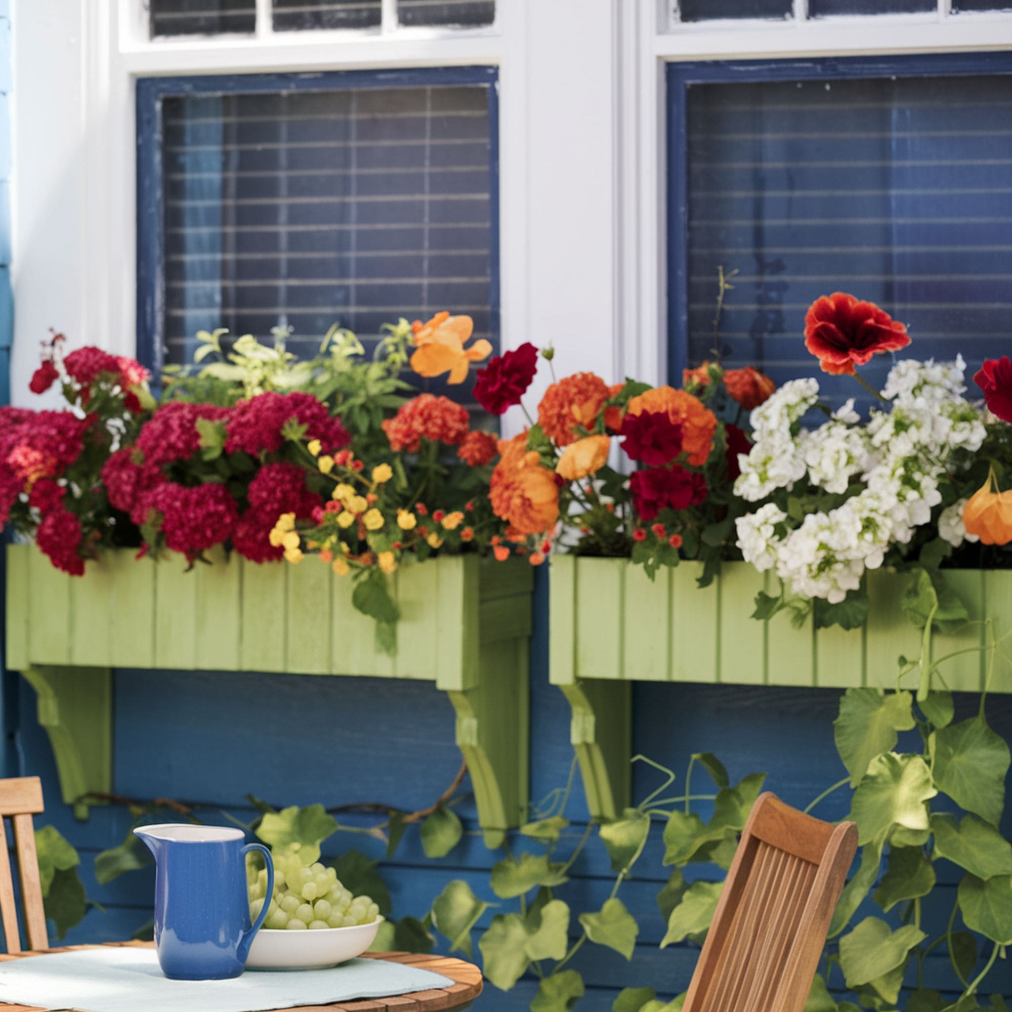 Green Painted Window Box