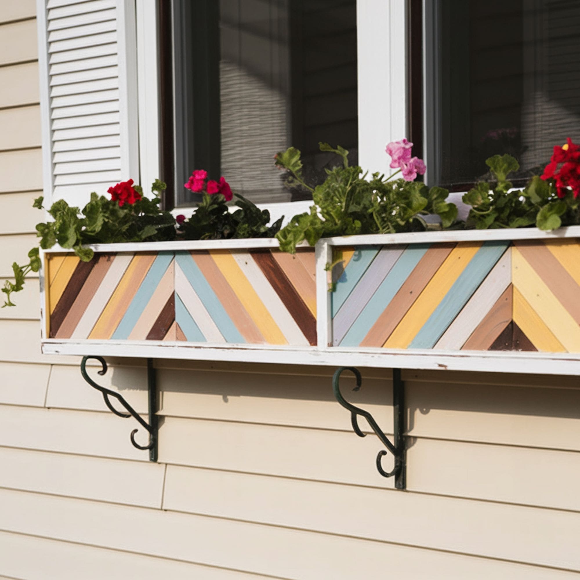 Colorful Chevron Patterned Window Box