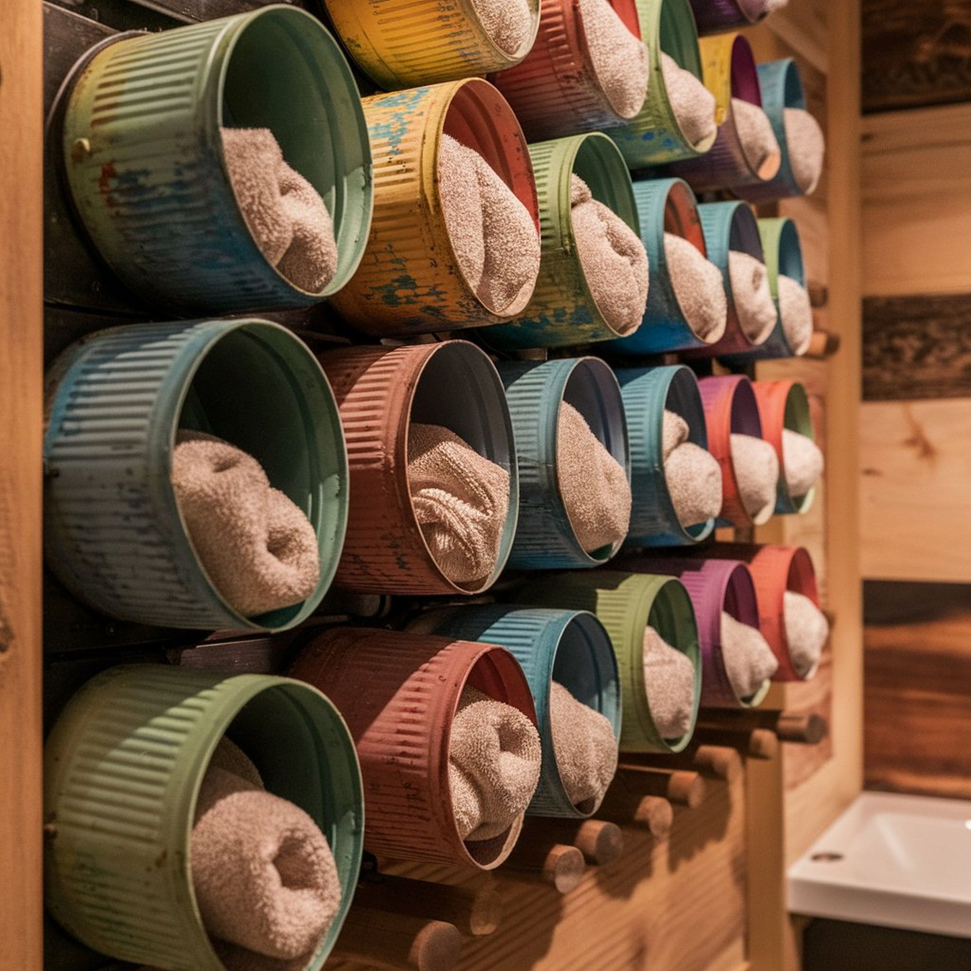 DIY Tin Can Towel Holders