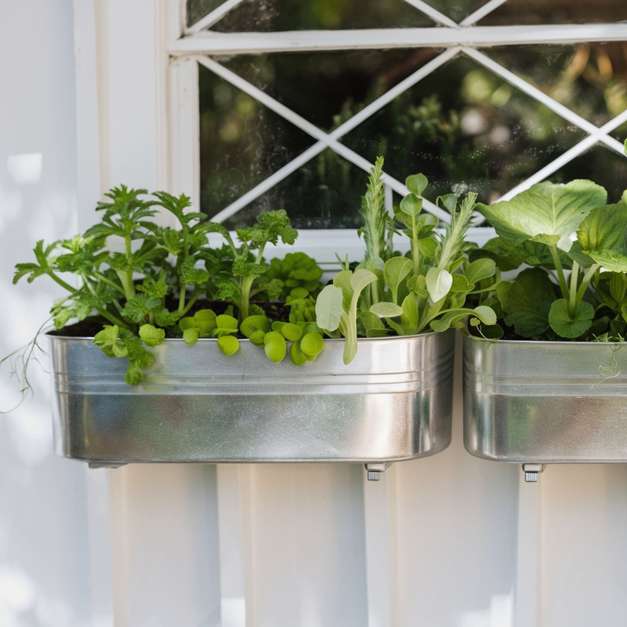 Galvanized Metal Window Box