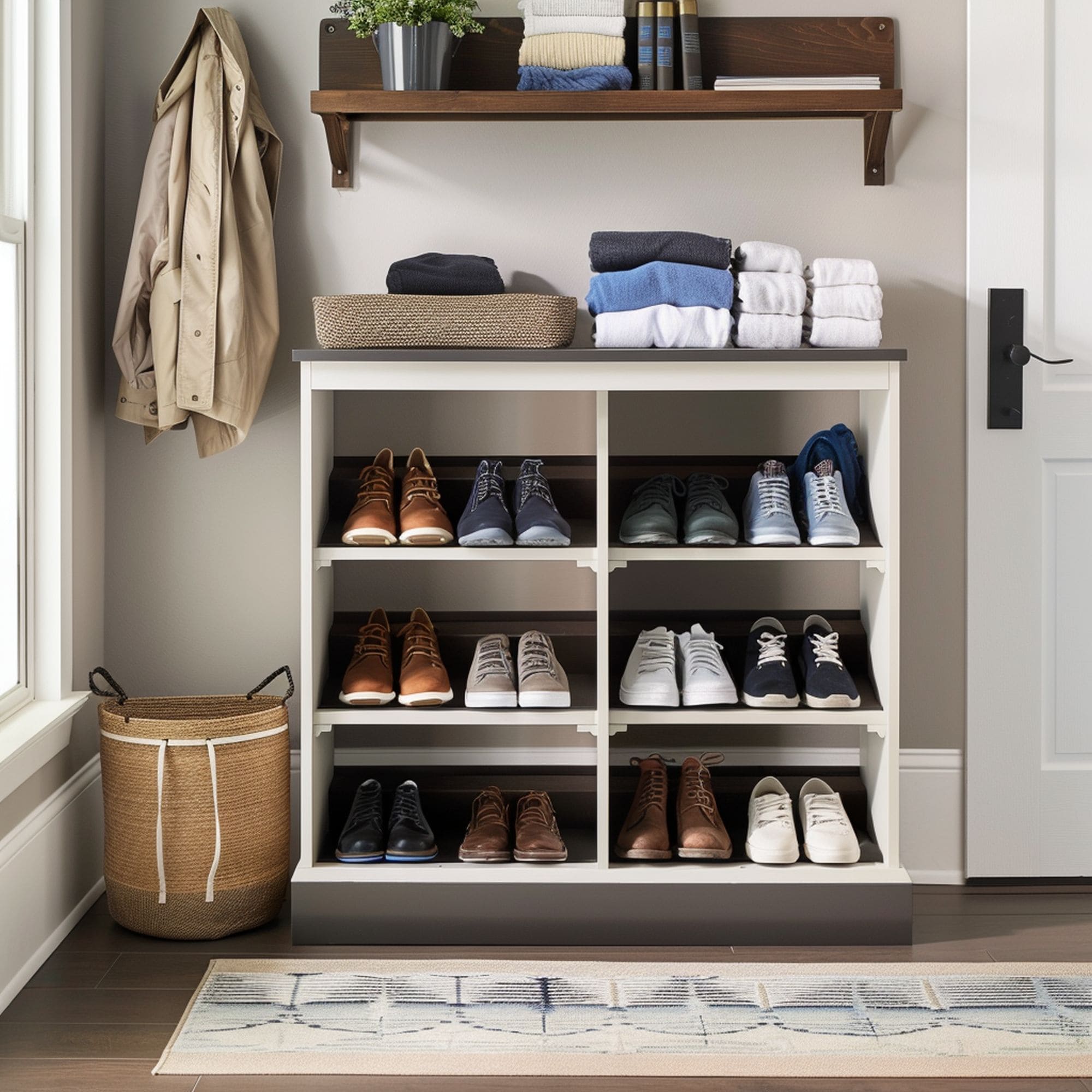 Shoe Rack in Mudroom