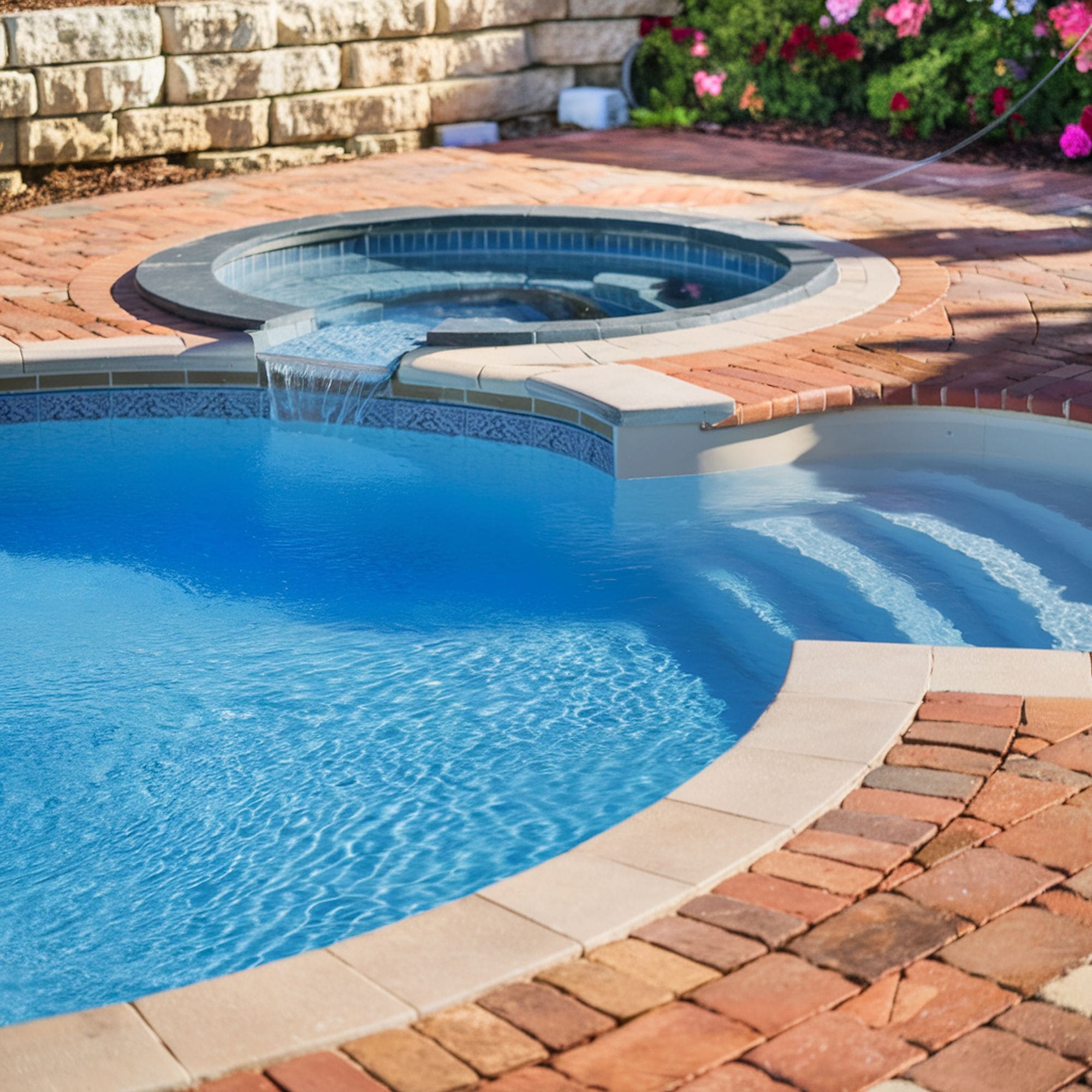 Mediterranean Pool With Jacuzzi